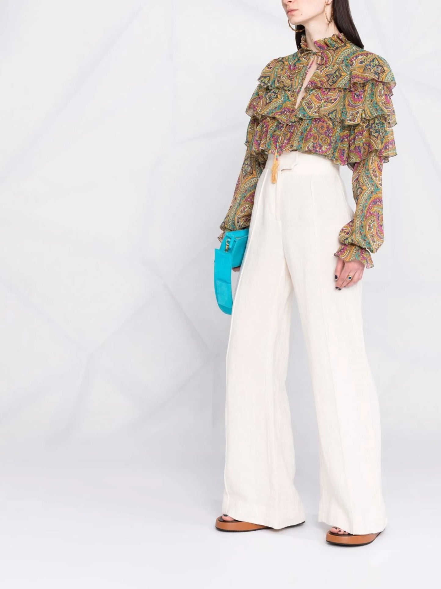 ruffled silk blouse