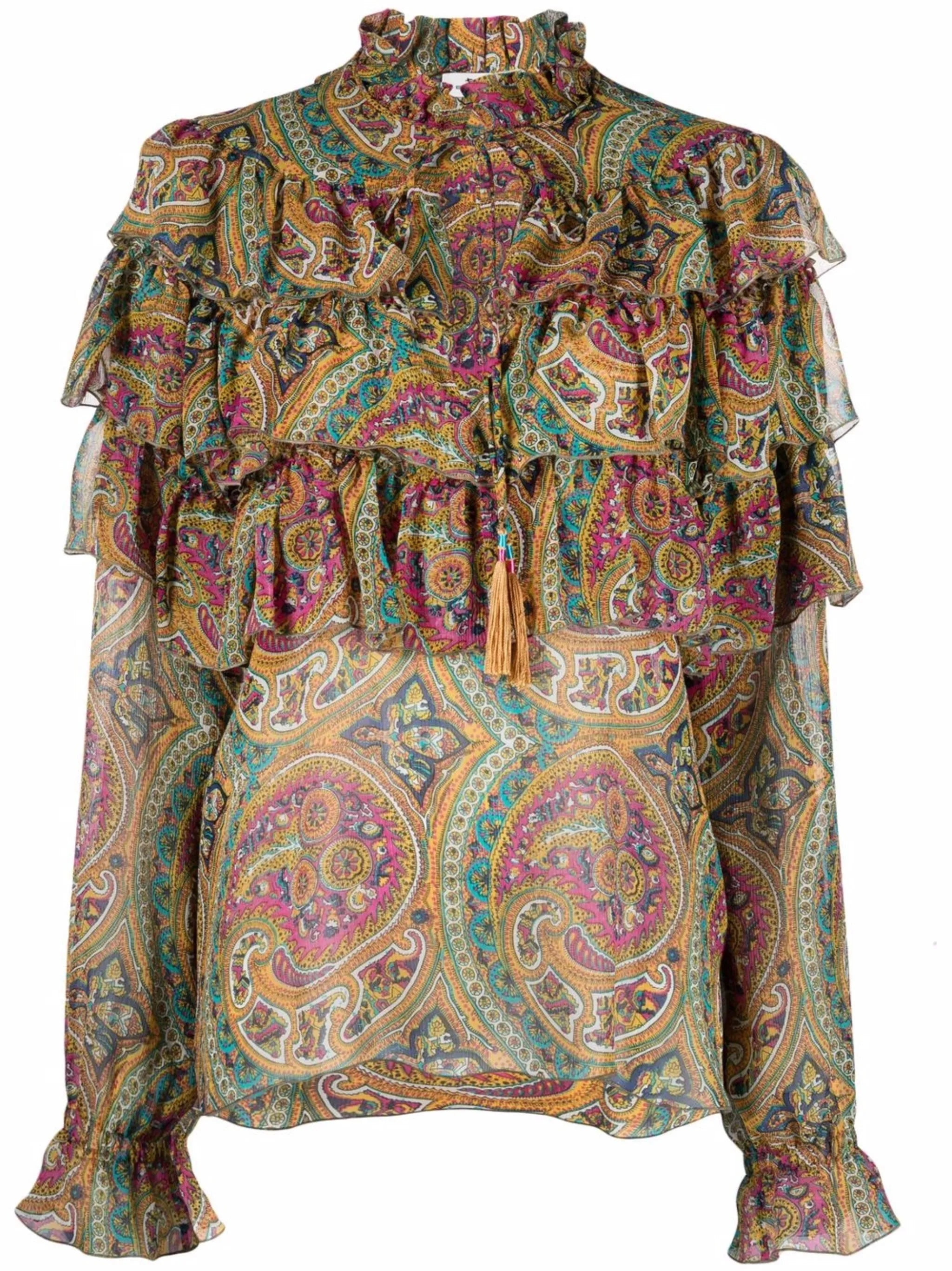 ruffled silk blouse