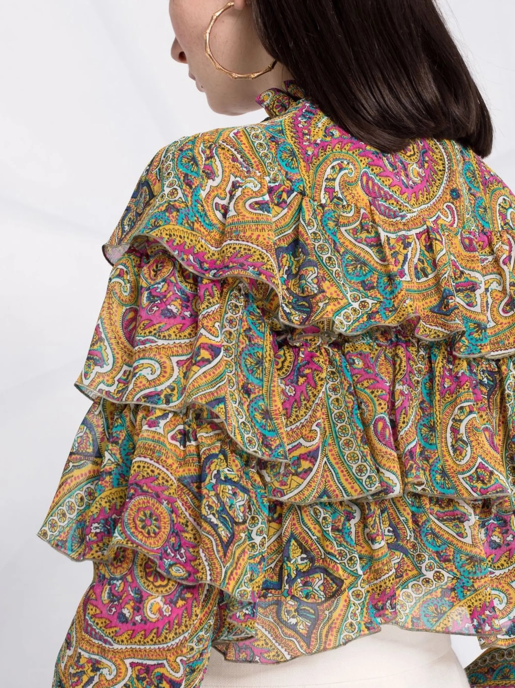 ruffled silk blouse