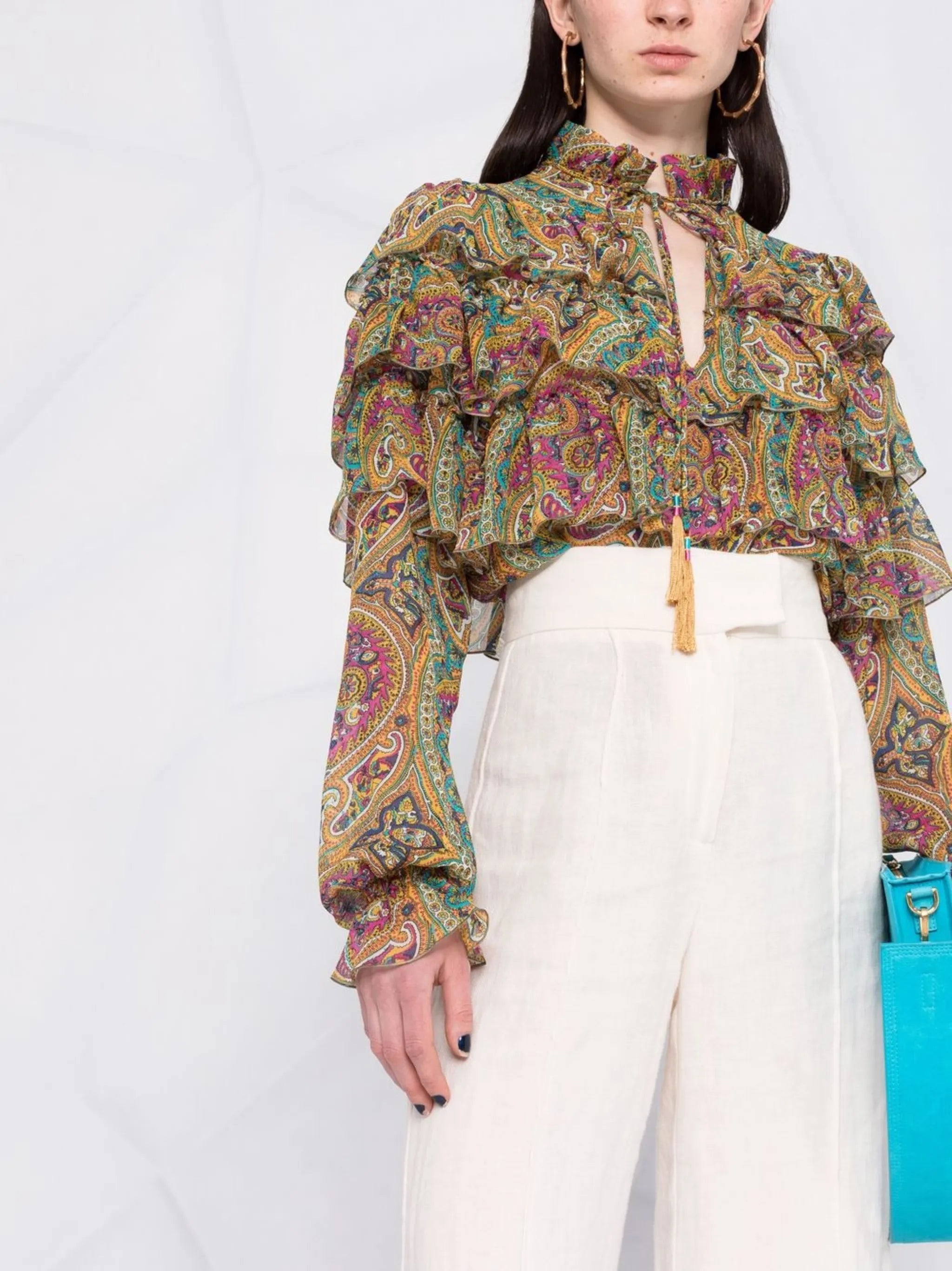 ruffled silk blouse