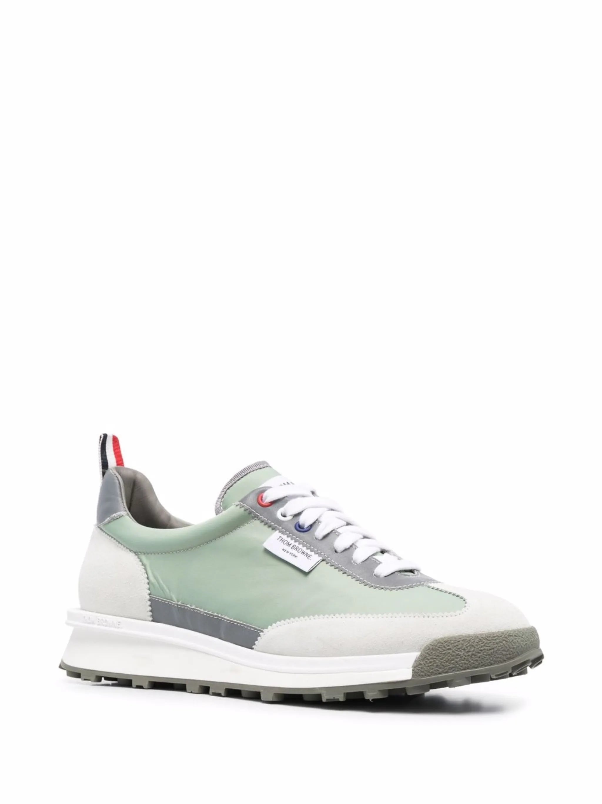 panelled low-top lace-up sneakers