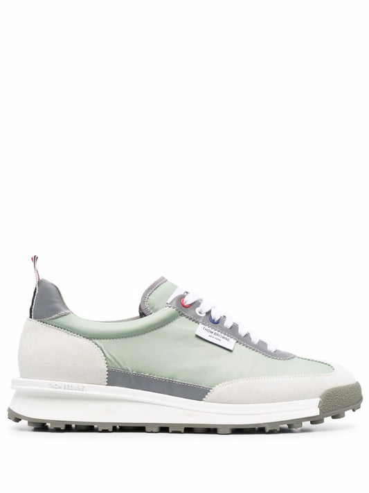 panelled low-top lace-up sneakers