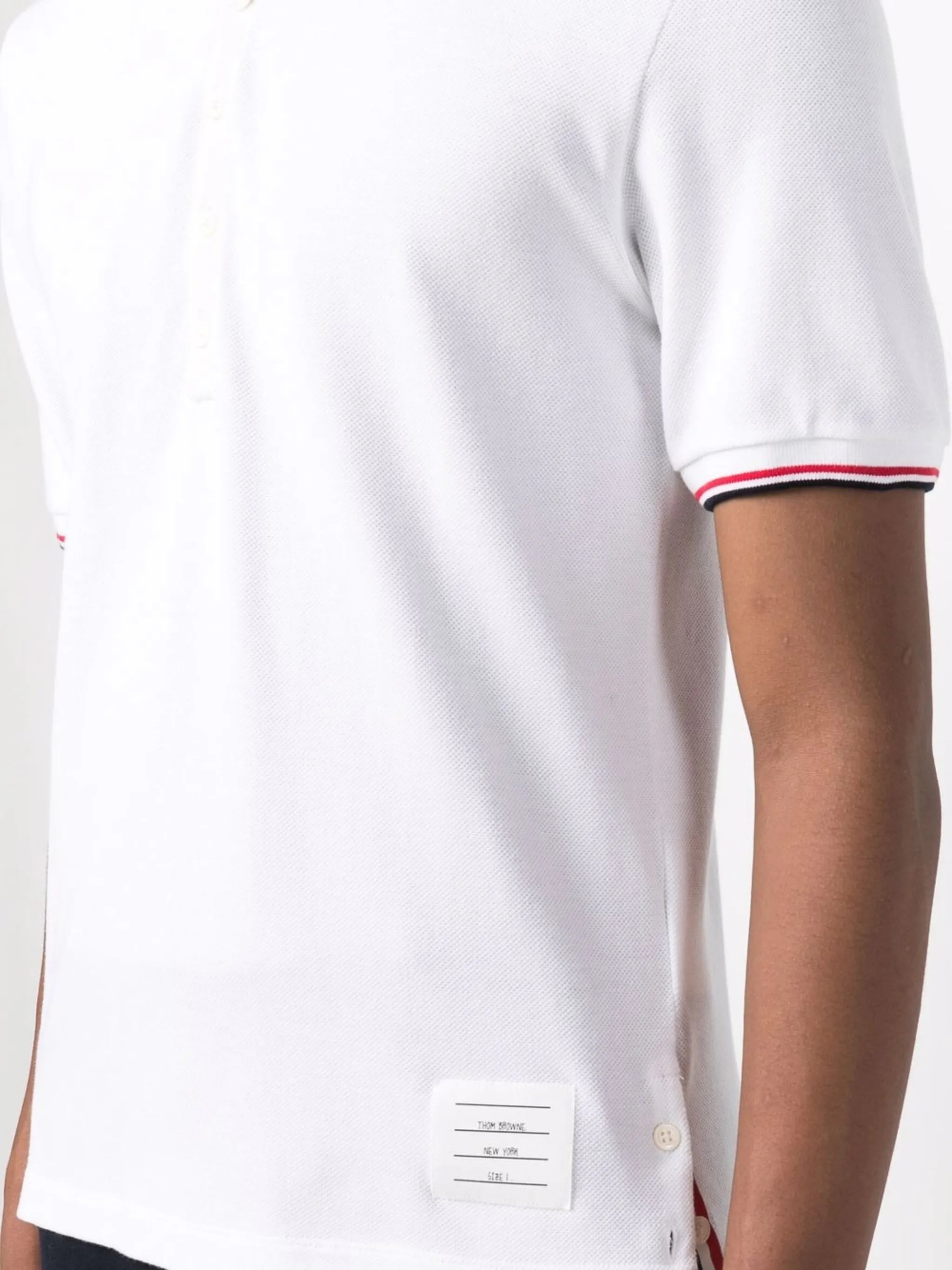 stripe-detailed polo shirt