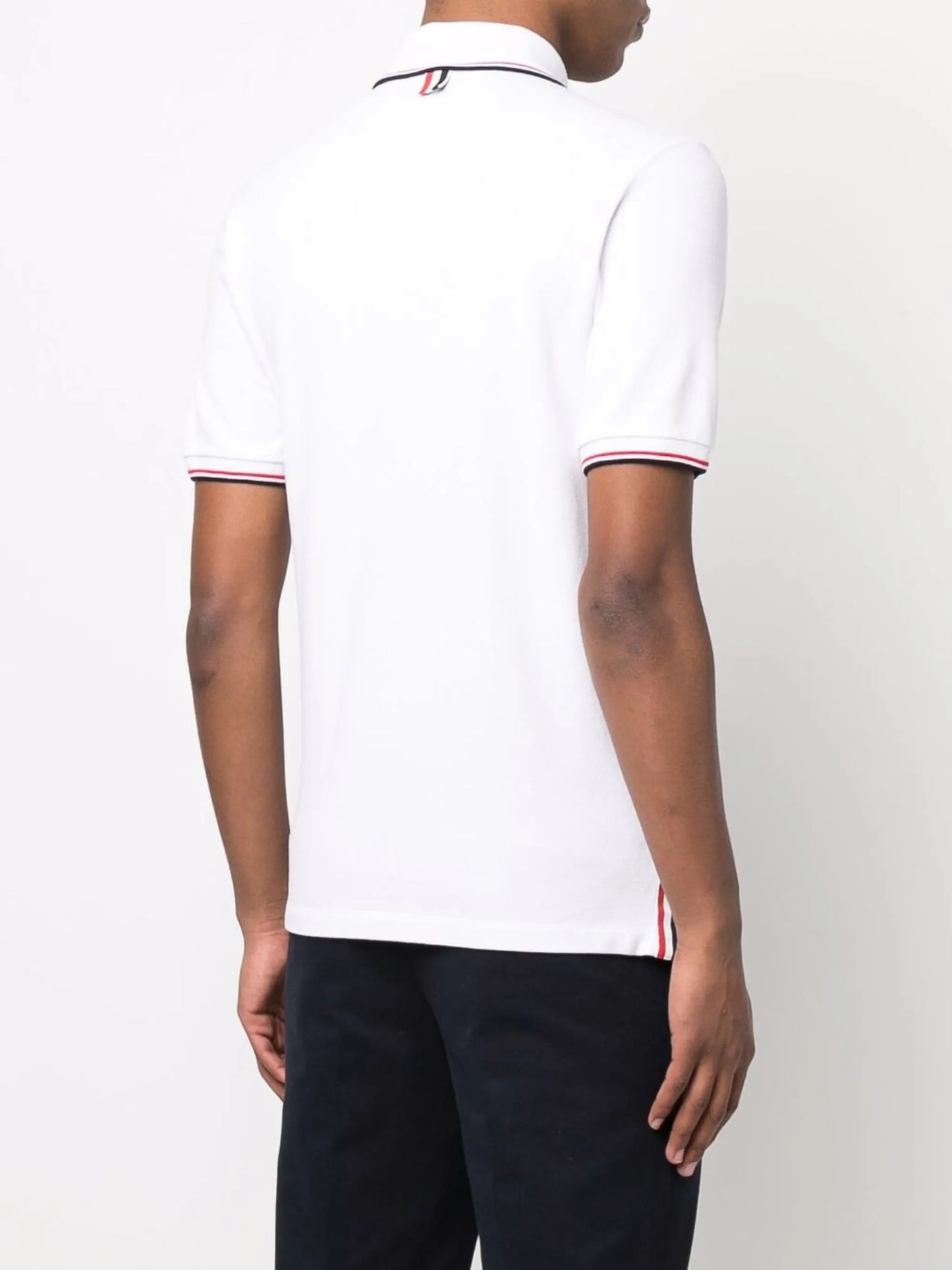 stripe-detailed polo shirt