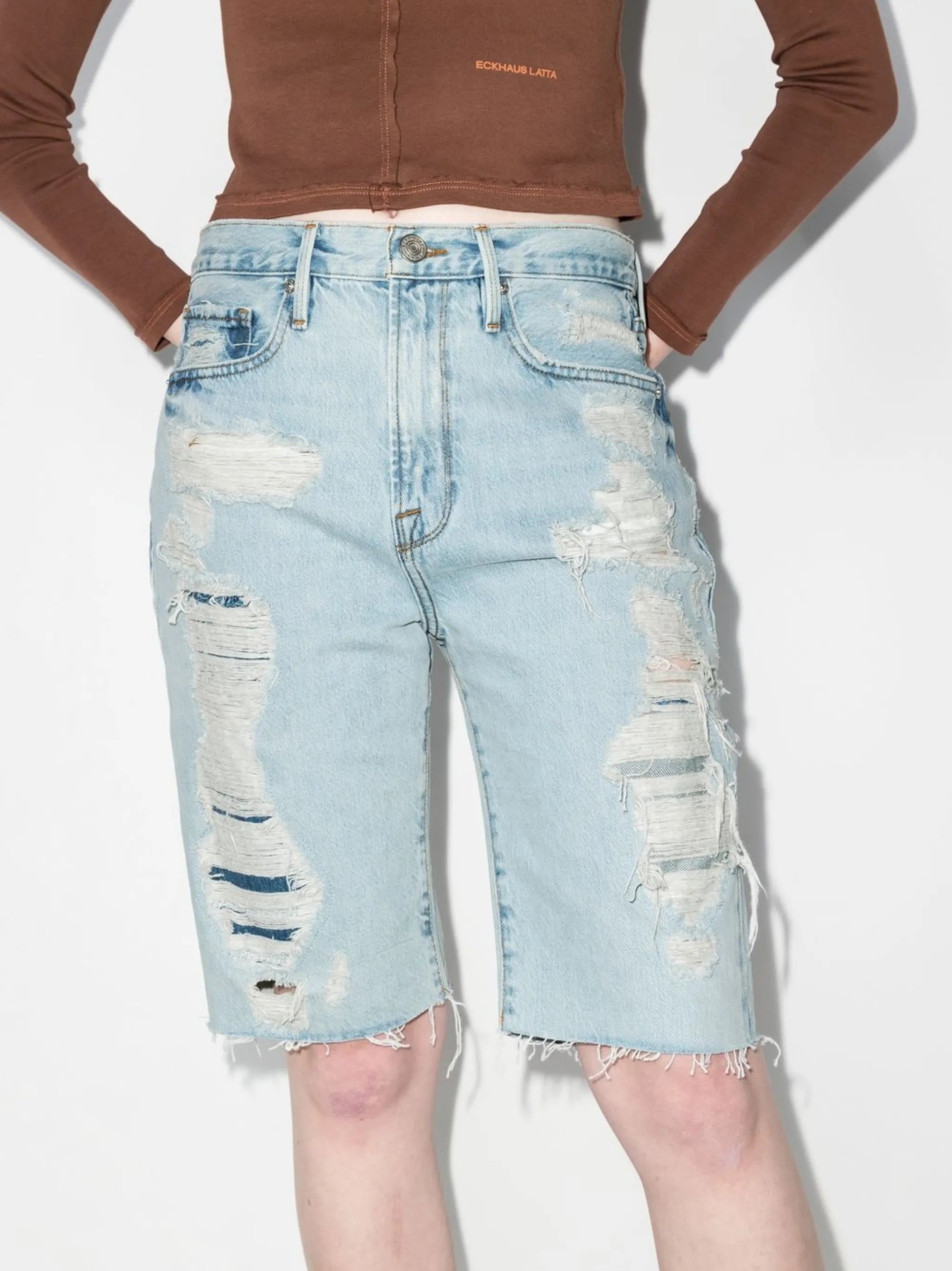Le Vintage distressed bermuda shorts