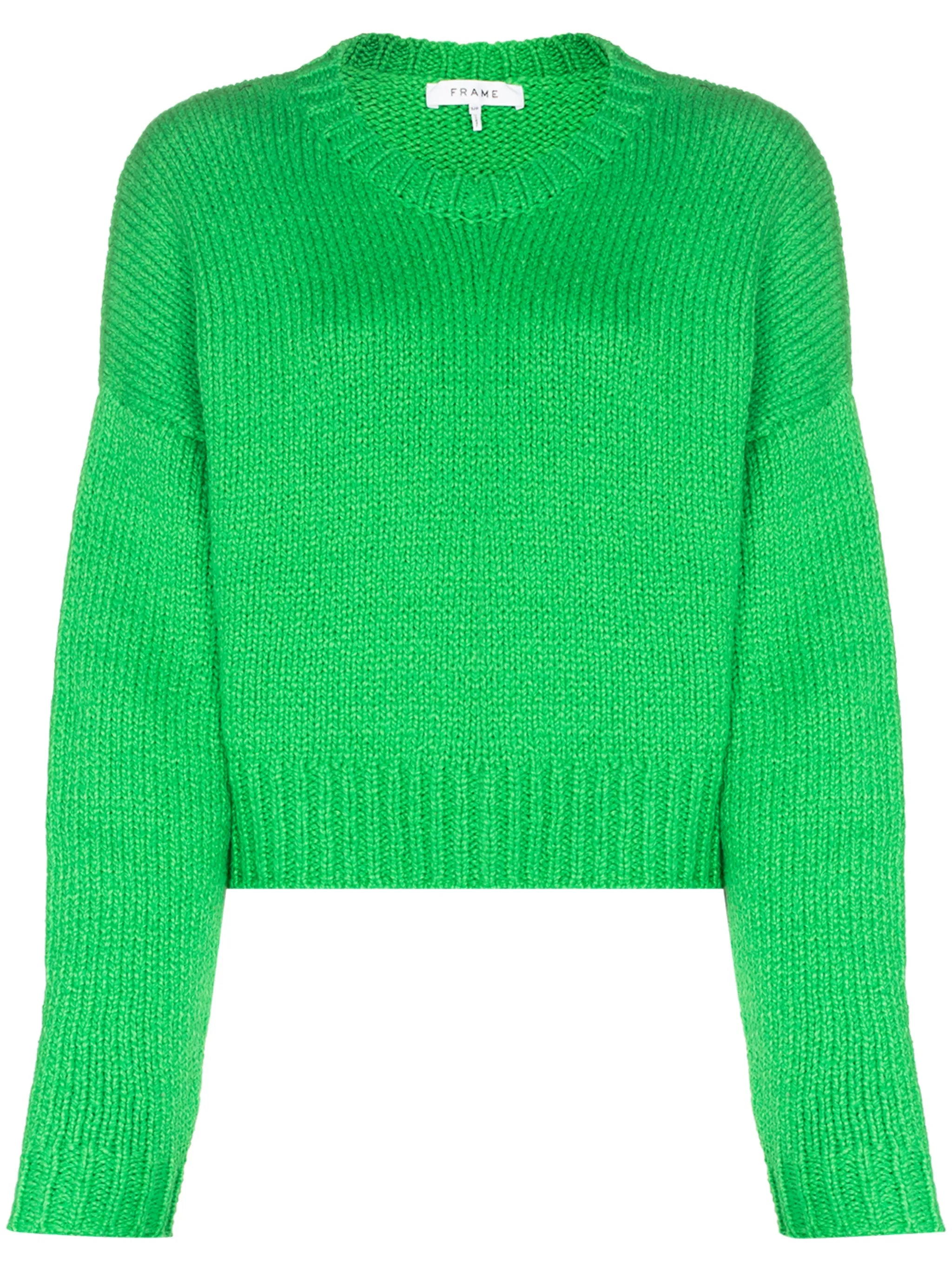 drop-shoulder chunky knit jumper