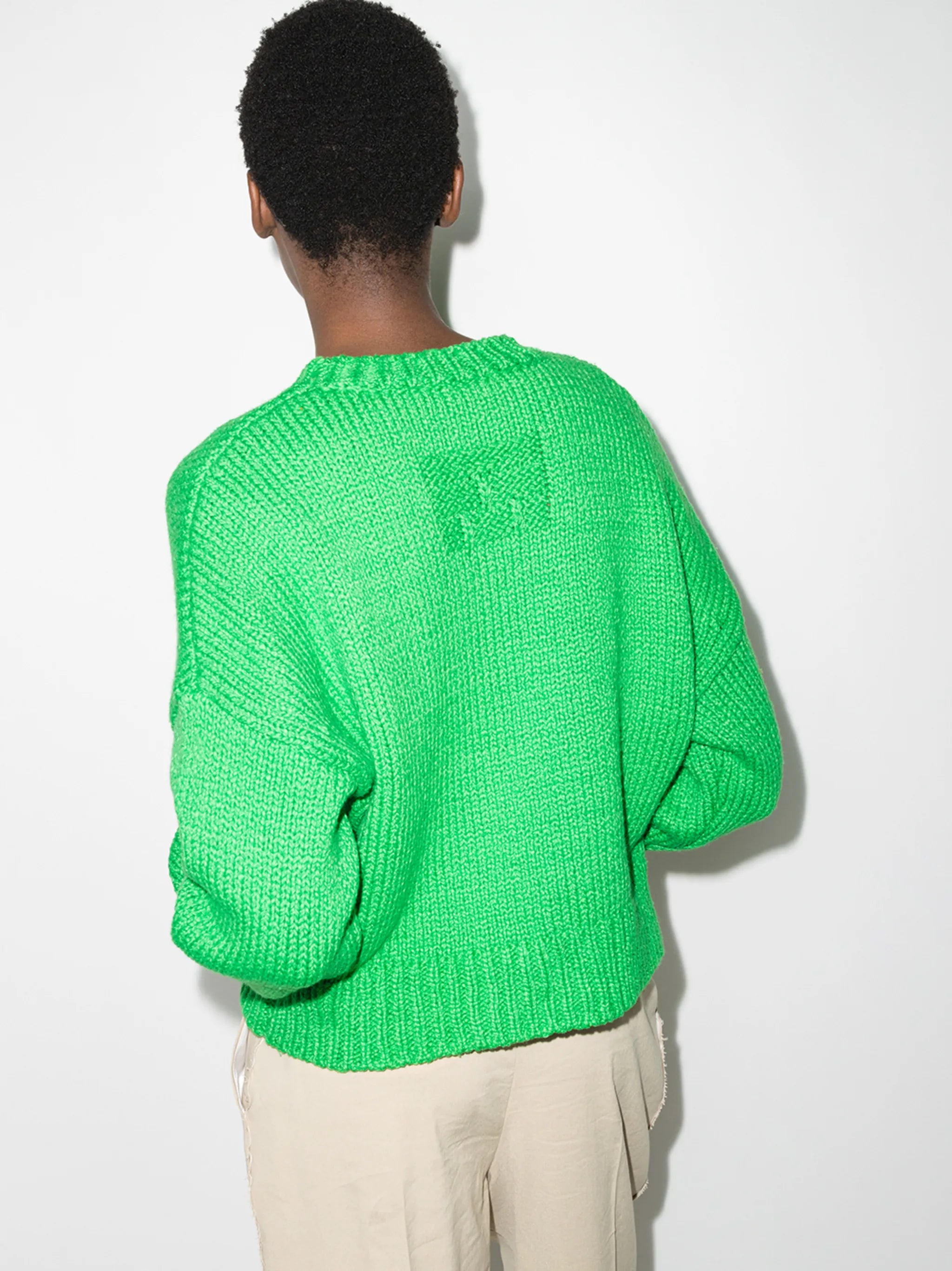 drop-shoulder chunky knit jumper