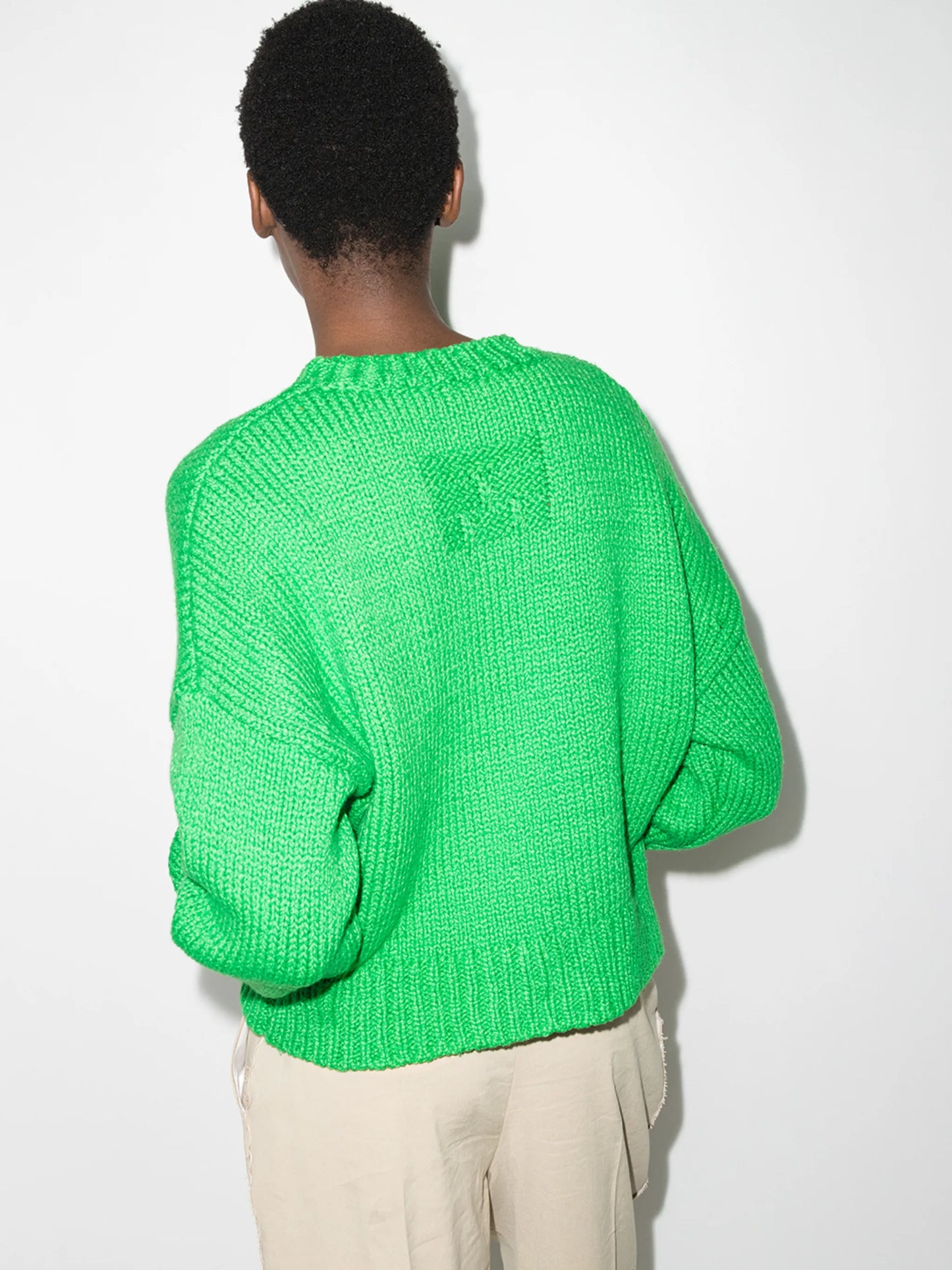 drop-shoulder chunky knit jumper