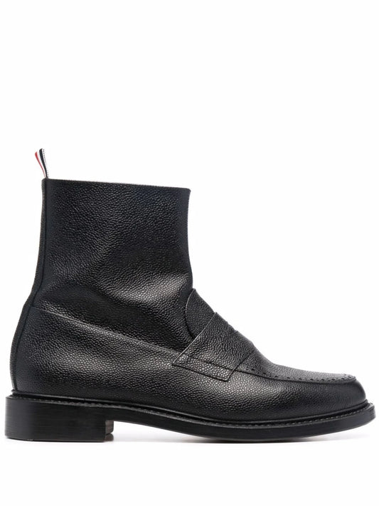 Goodyear-sole penny loafer ankle boots