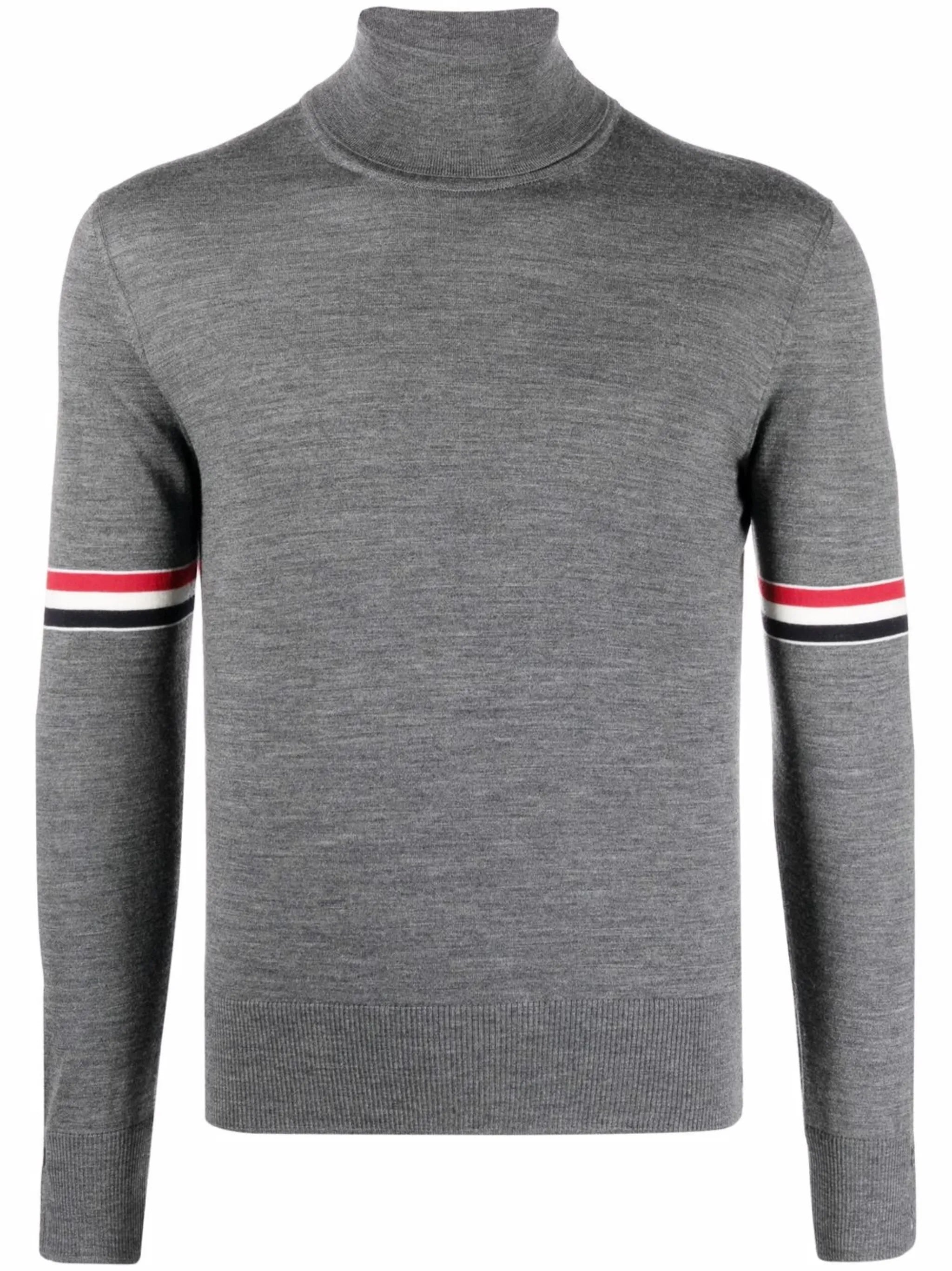 RWB-stripe roll-neck jumper