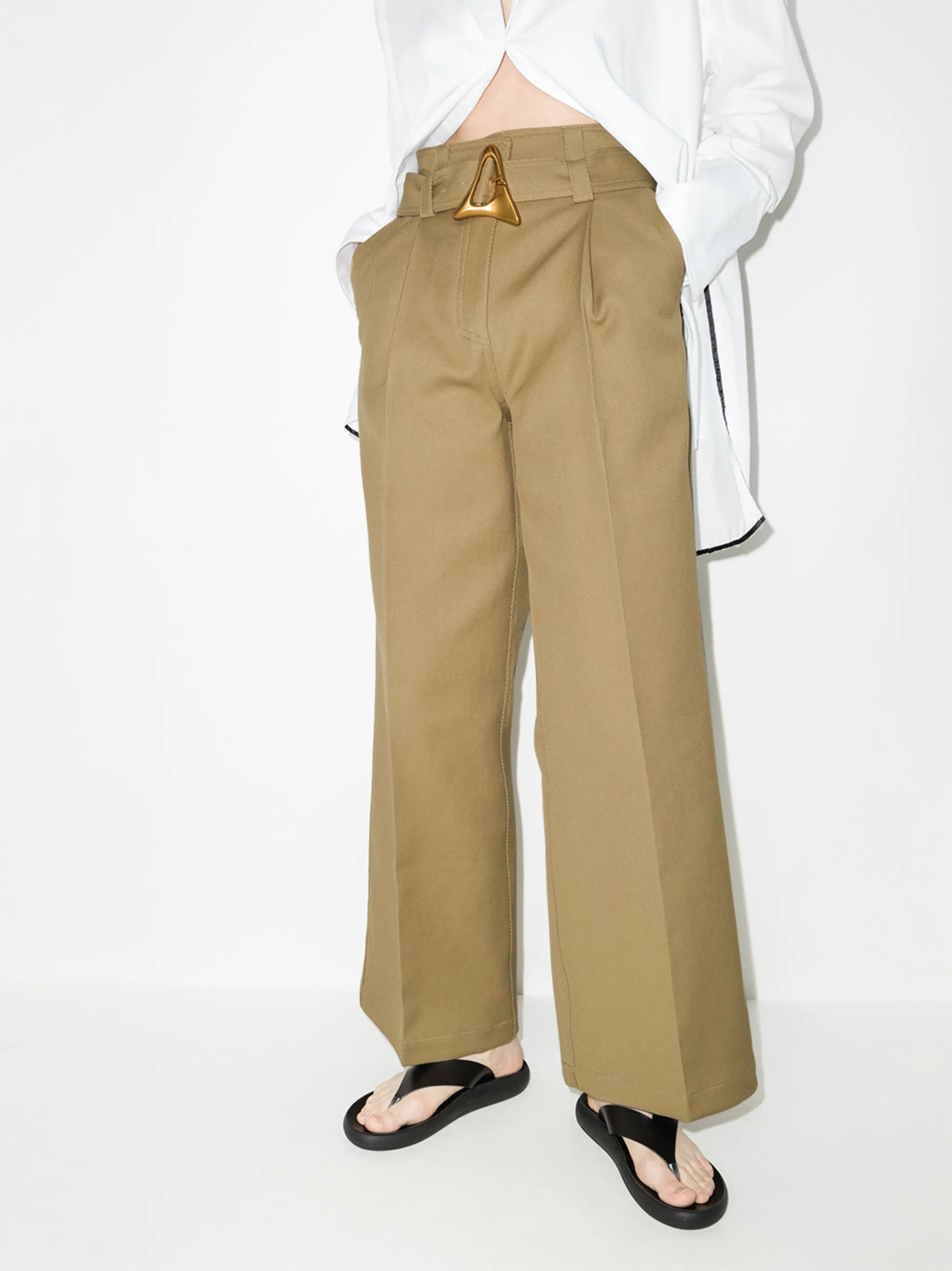 Flyn belted straight-leg trousers