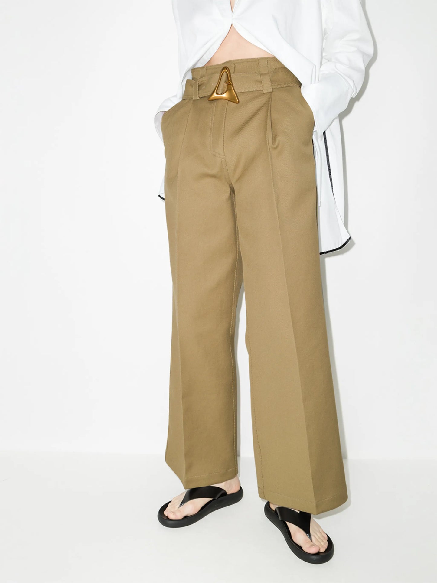 Flyn belted straight-leg trousers