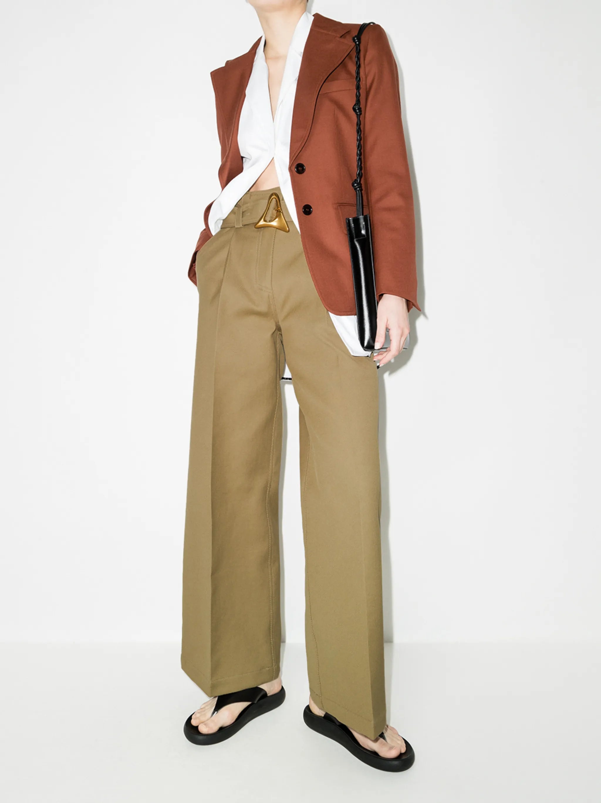 Flyn belted straight-leg trousers