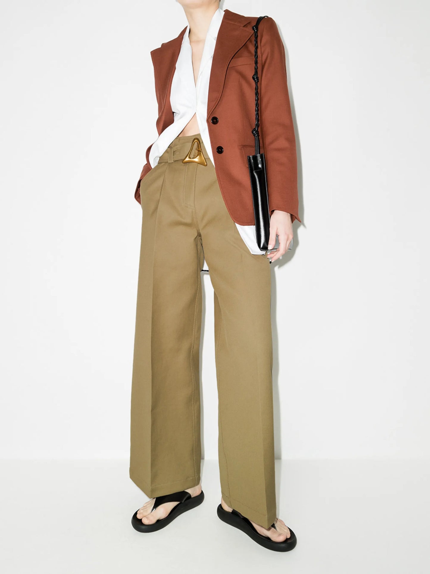 Flyn belted straight-leg trousers