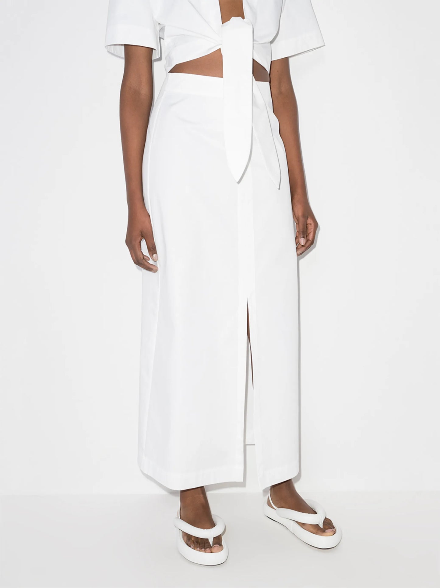 Anja split-front midi skirt