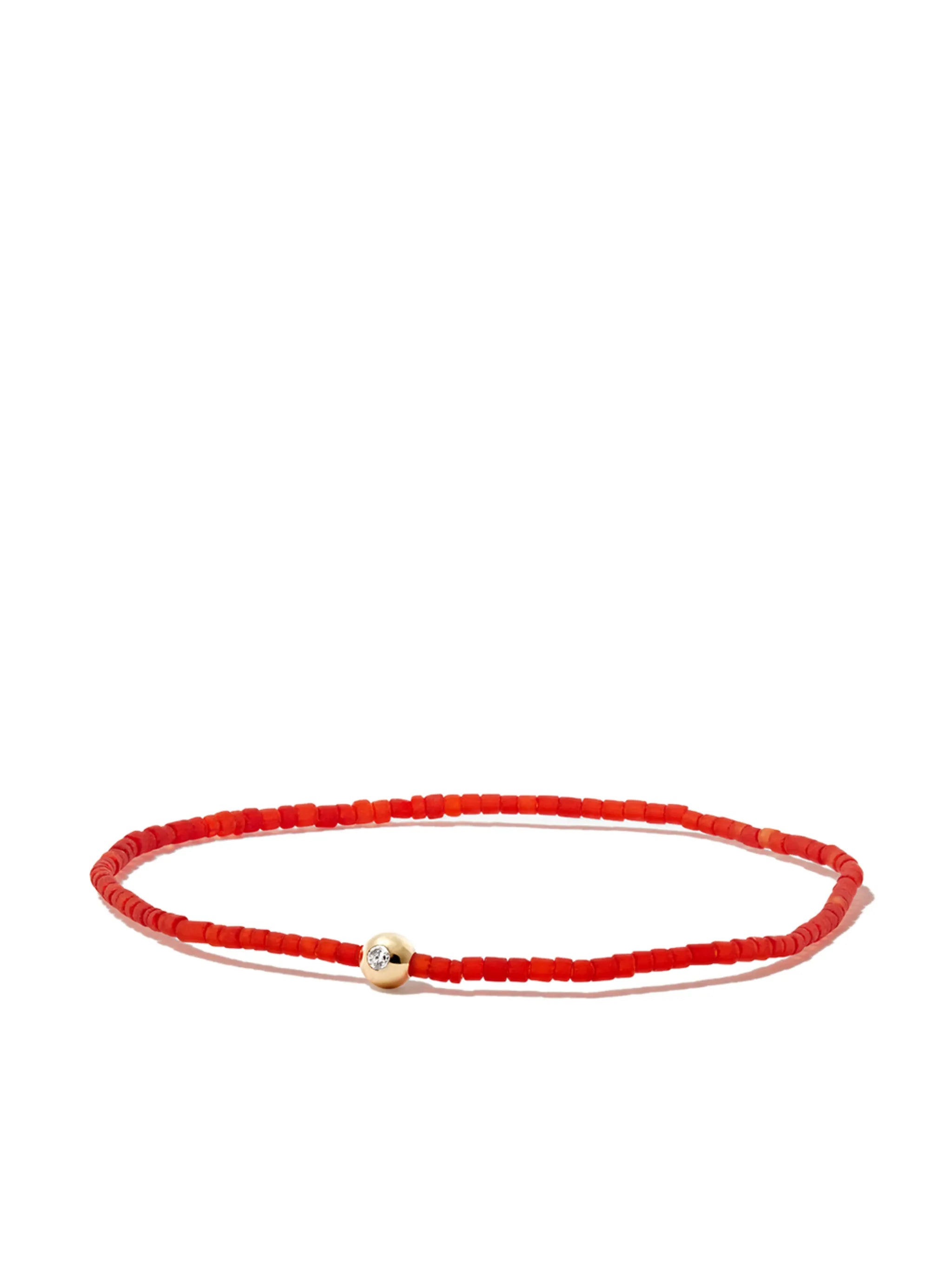 14kt yellow gold diamond beaded bracelet
