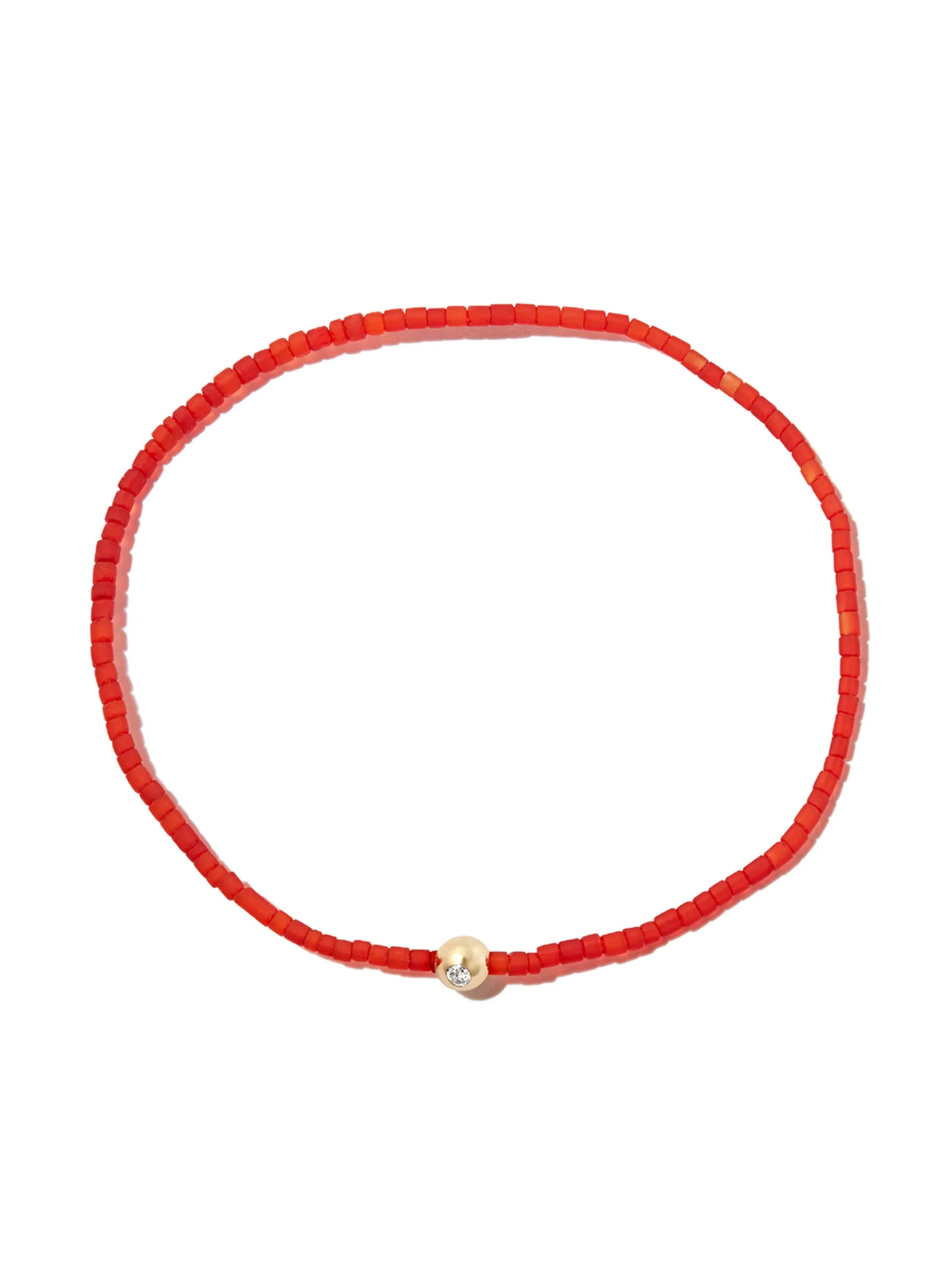 14kt yellow gold diamond beaded bracelet