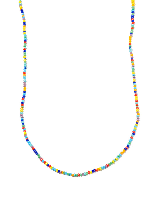14kt yellow gold evil eye beaded necklace