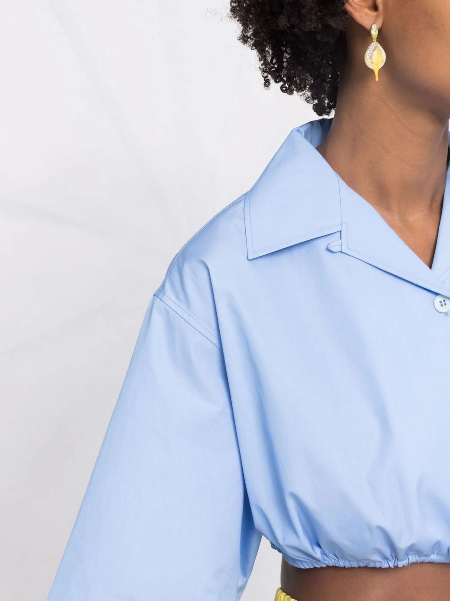 drawstring-waist cropped shirt