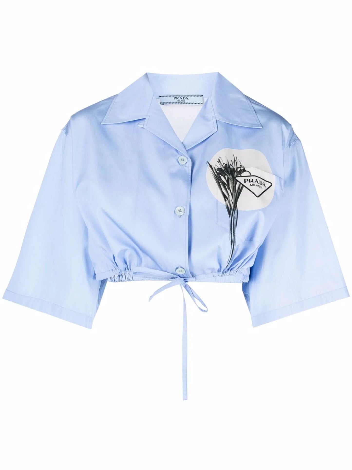 drawstring-waist cropped shirt