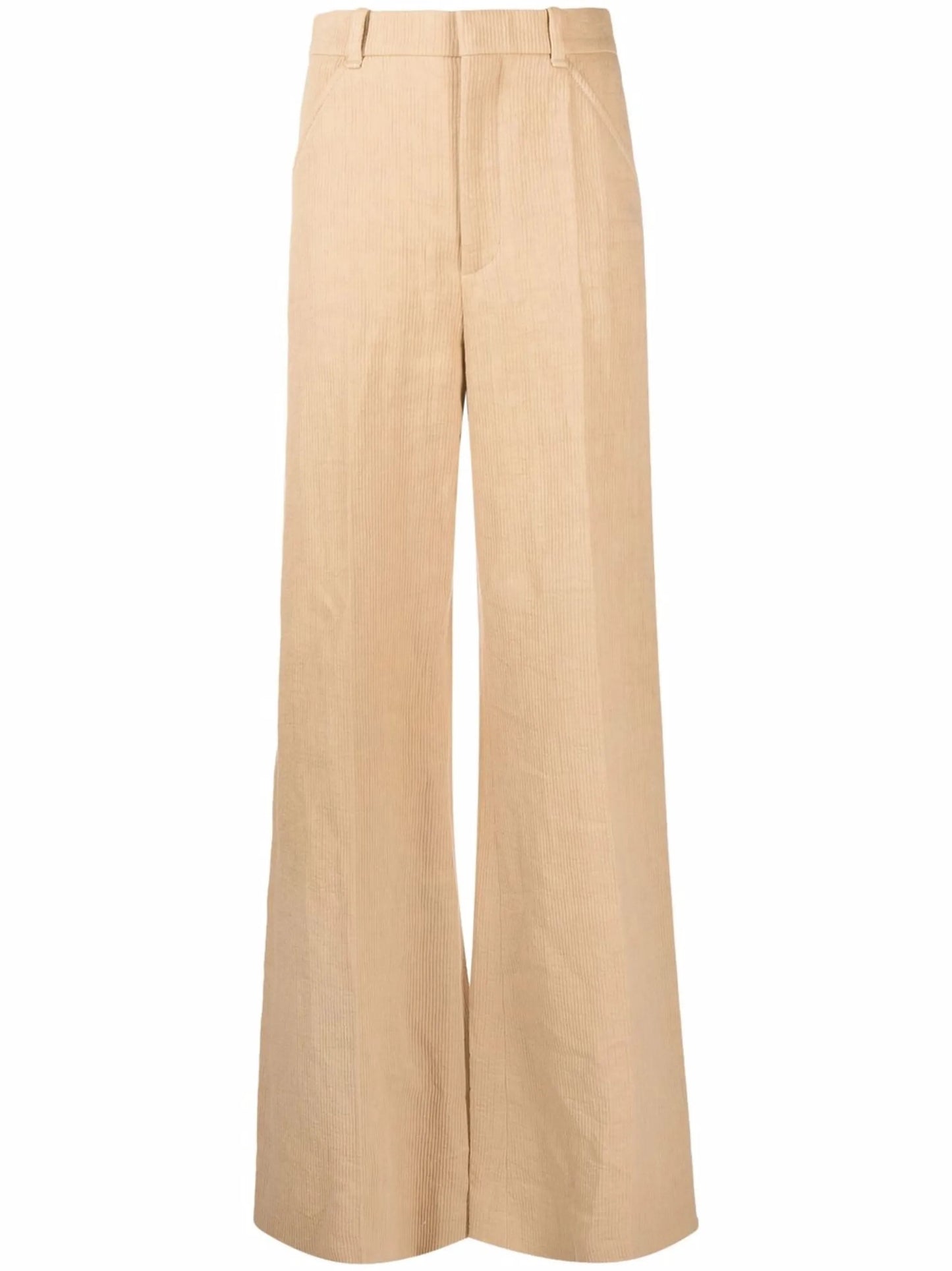 wide-leg linen corduroy trousers