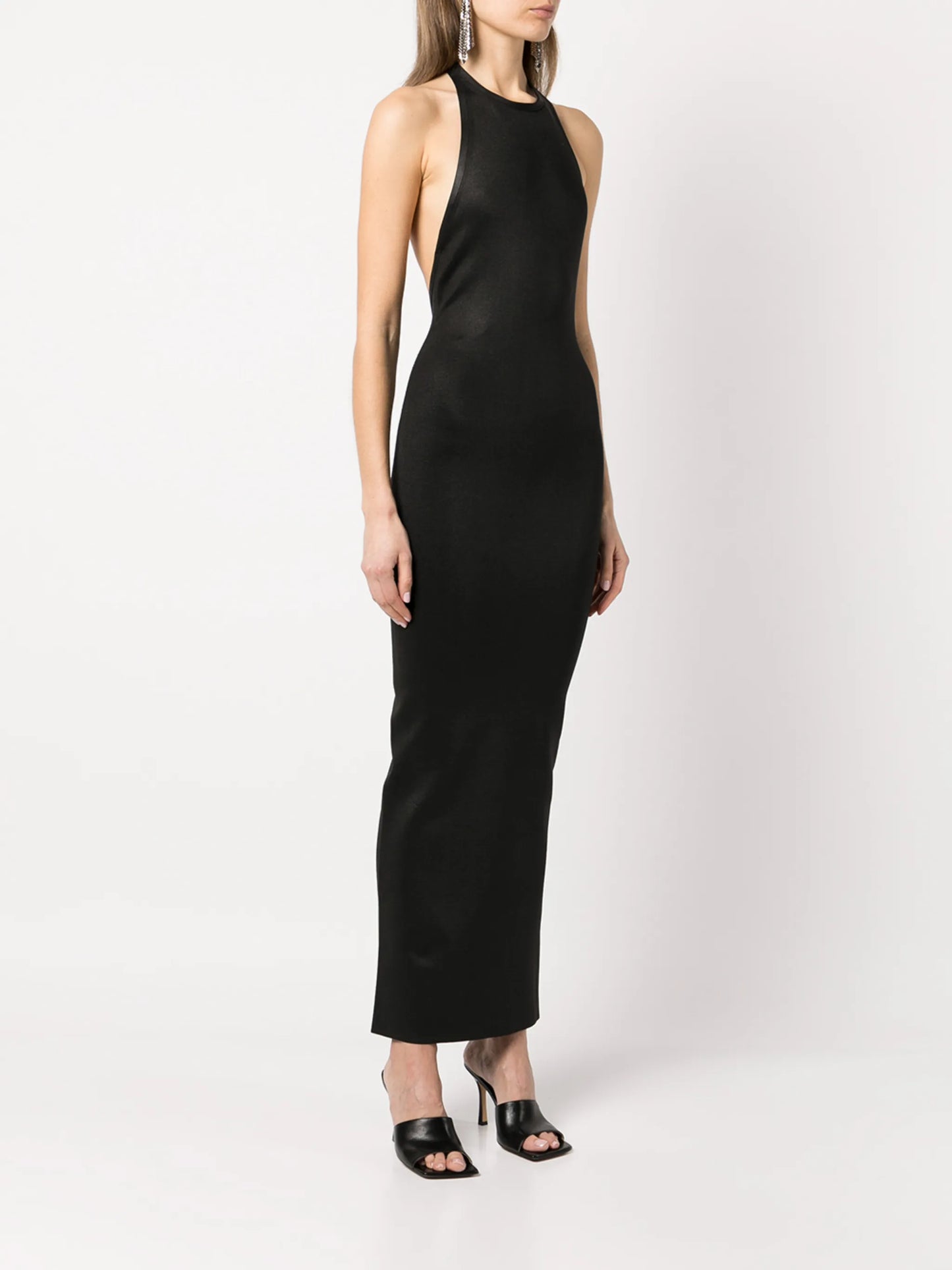 rear-slit halterneck dress