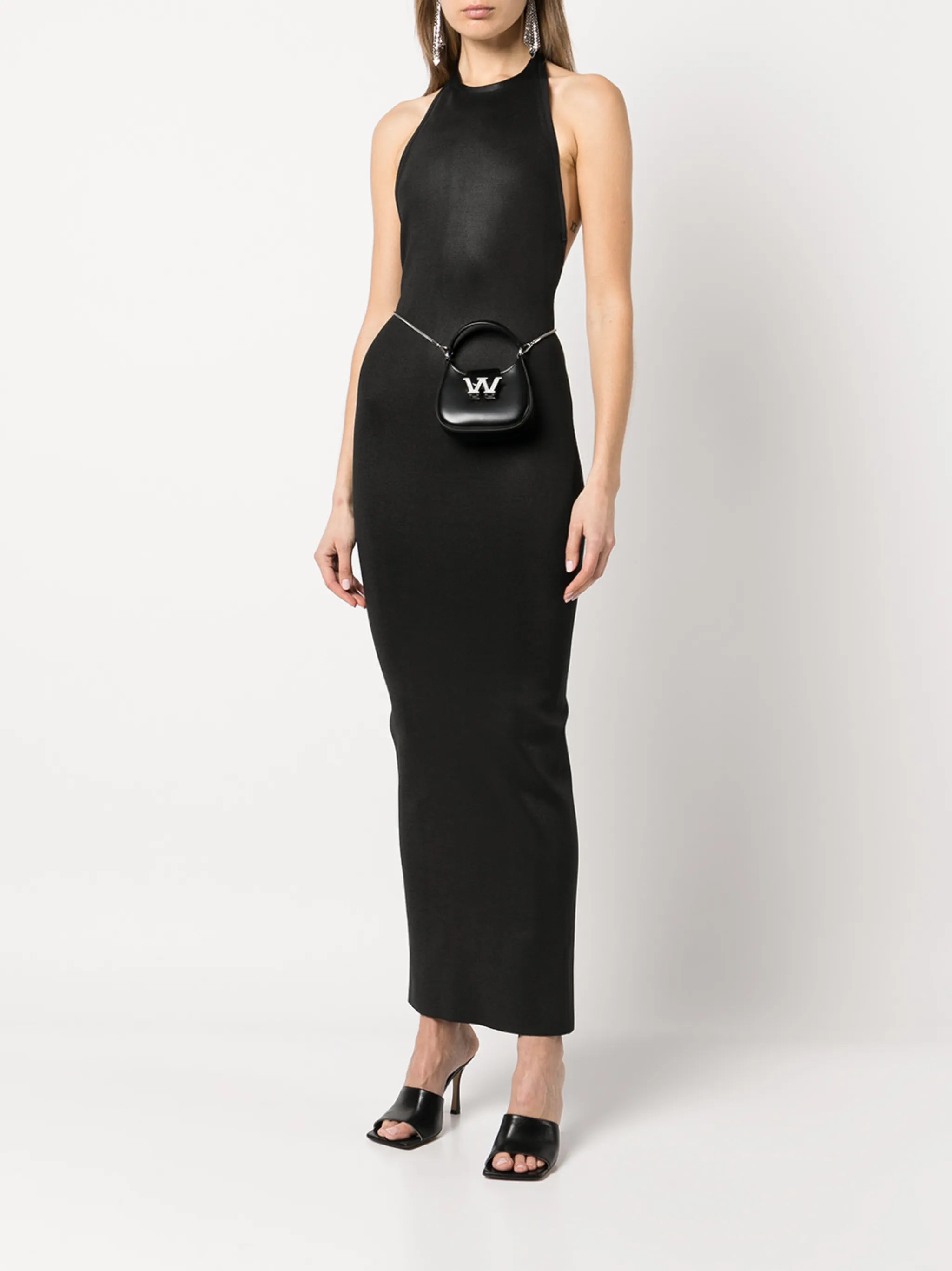 rear-slit halterneck dress