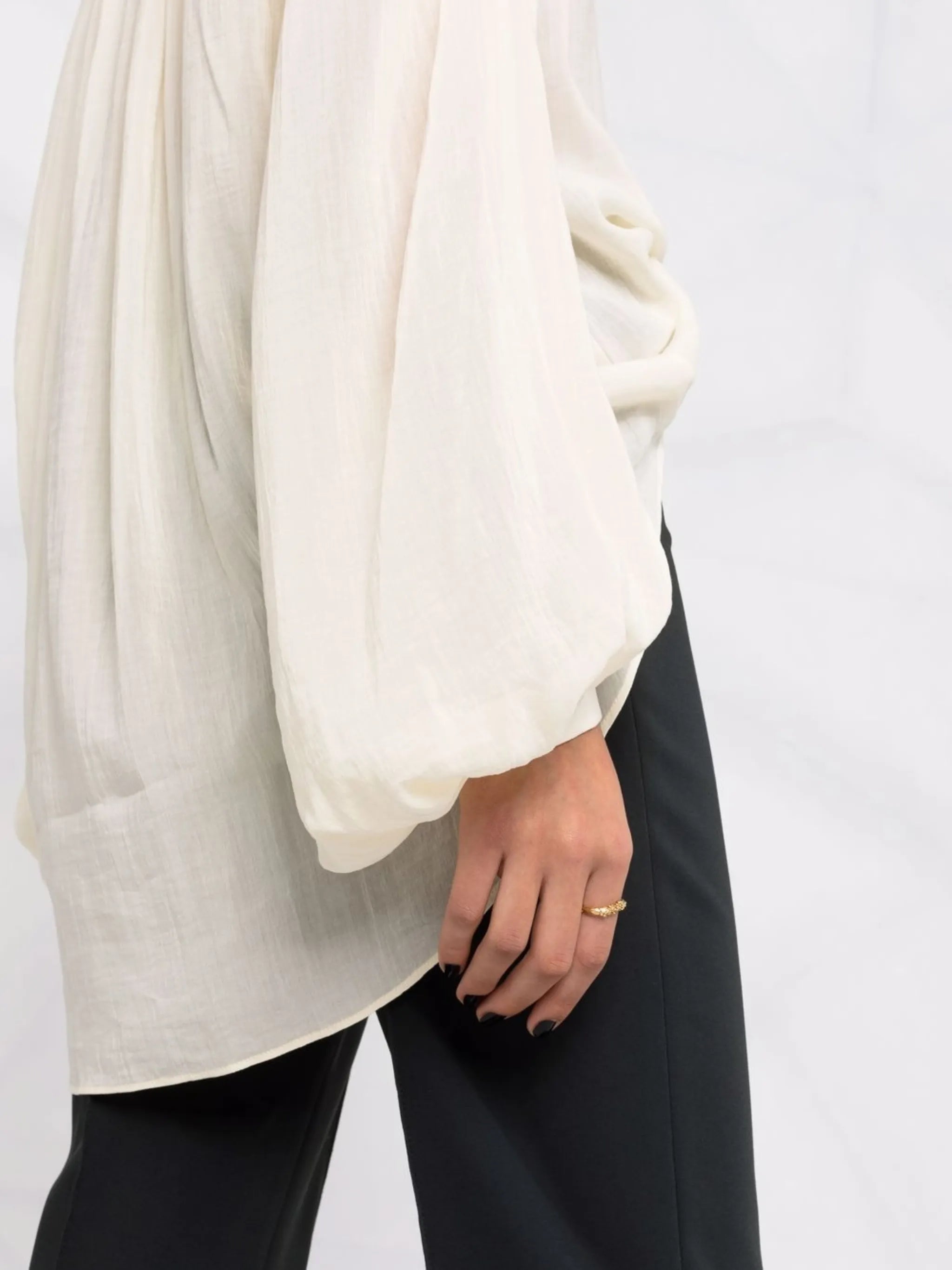 ruffled neck blouse