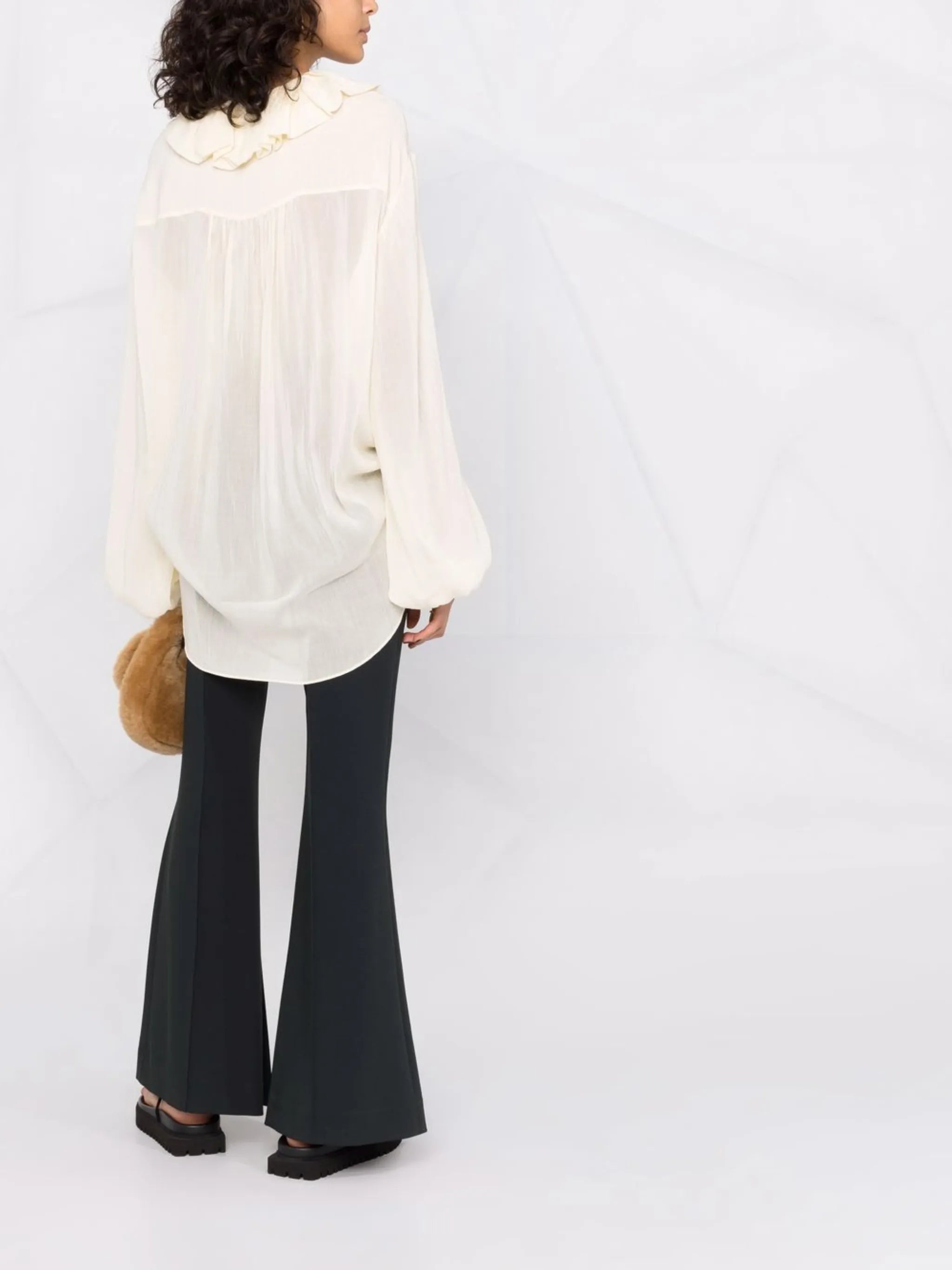 ruffled neck blouse