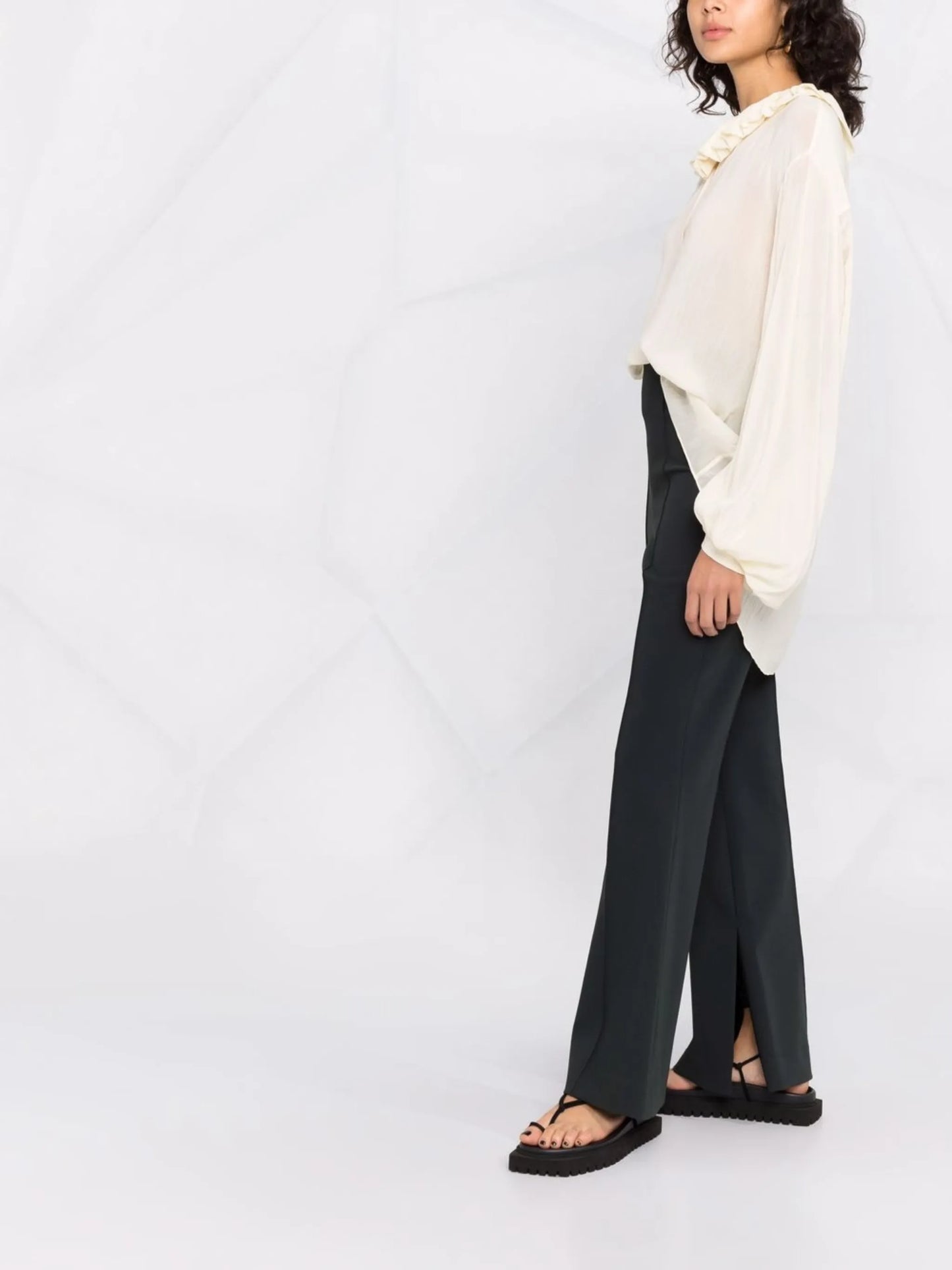 ruffled neck blouse