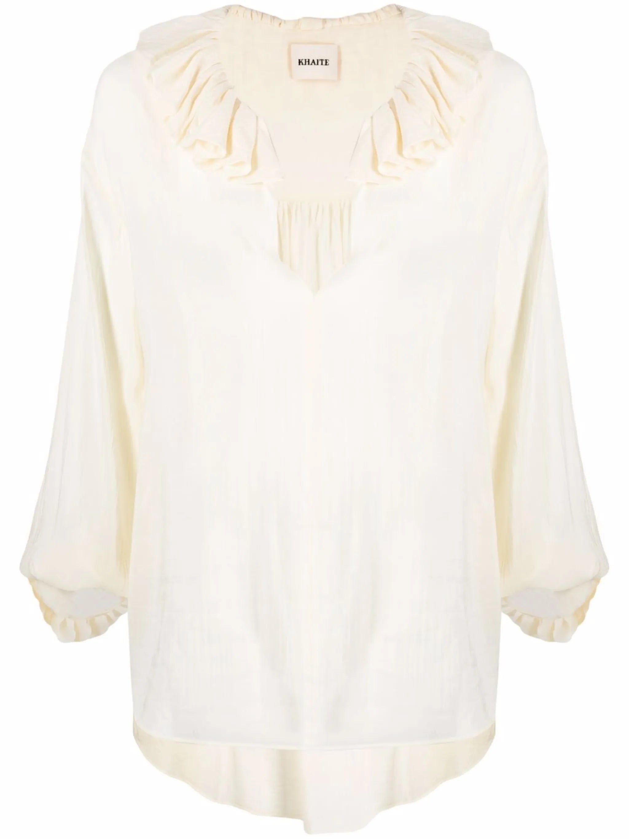 ruffled neck blouse