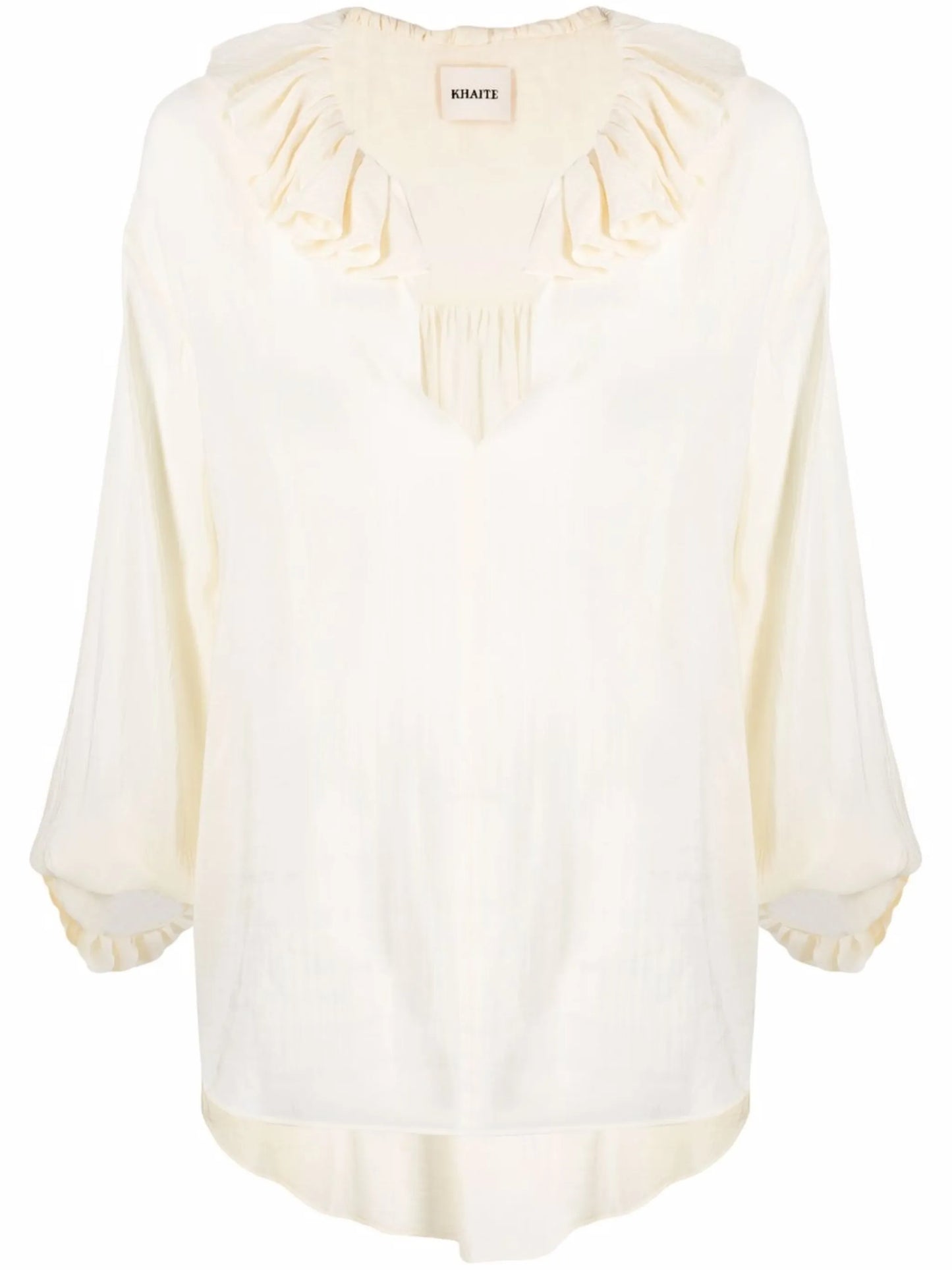 ruffled neck blouse