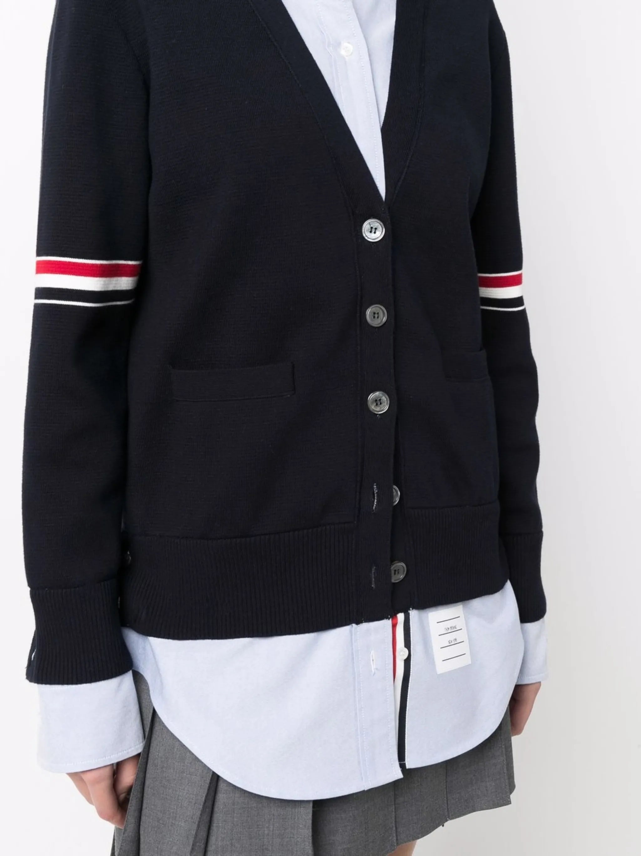 RWB-armbands V-neck cardigan