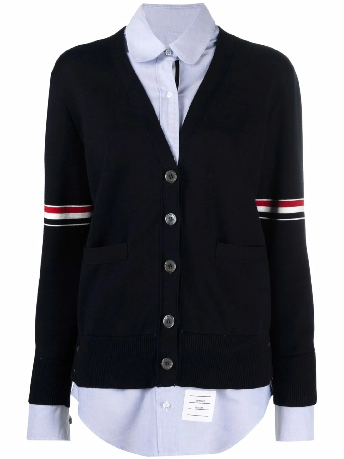 RWB-armbands V-neck cardigan