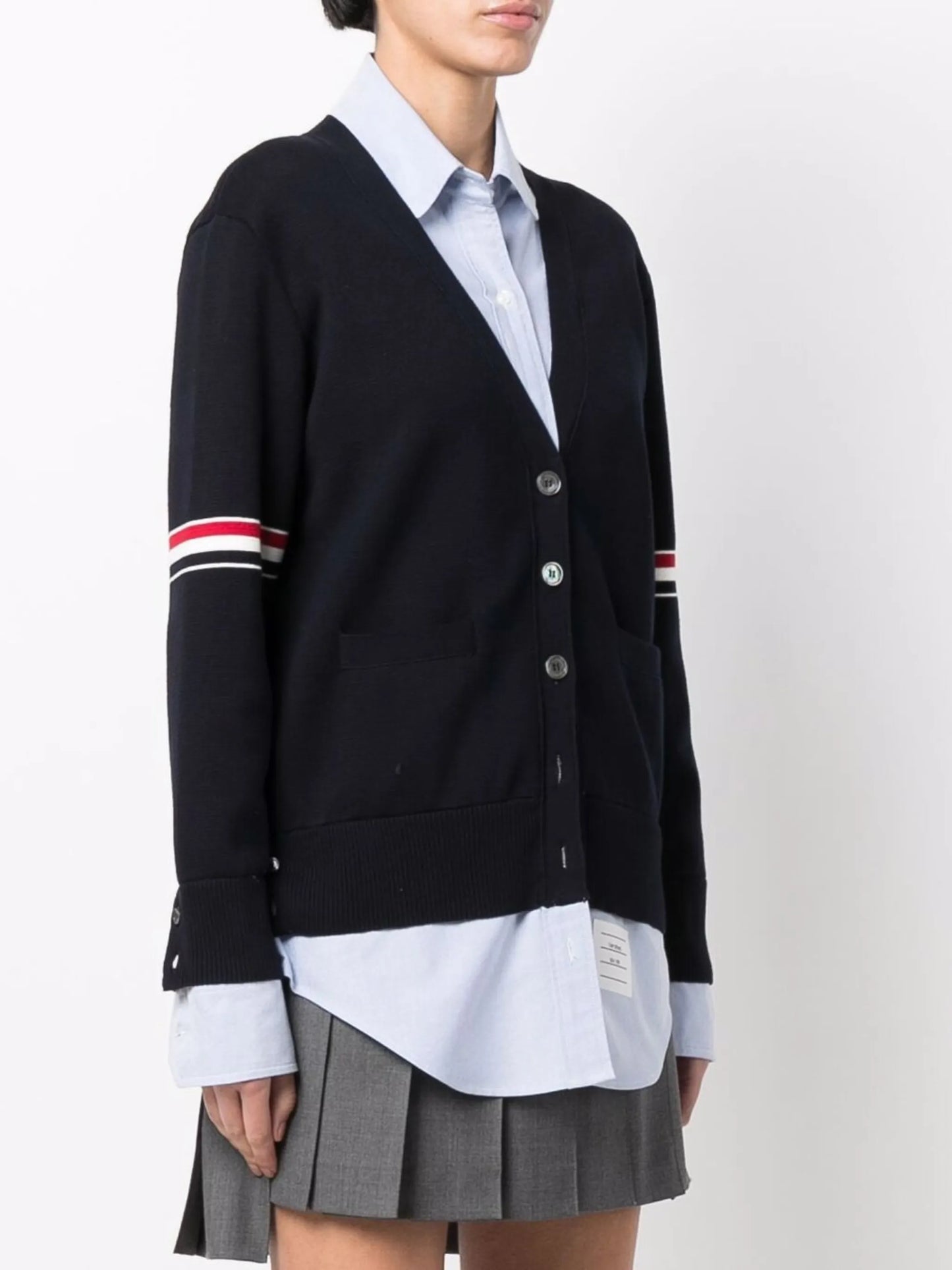RWB-armbands V-neck cardigan