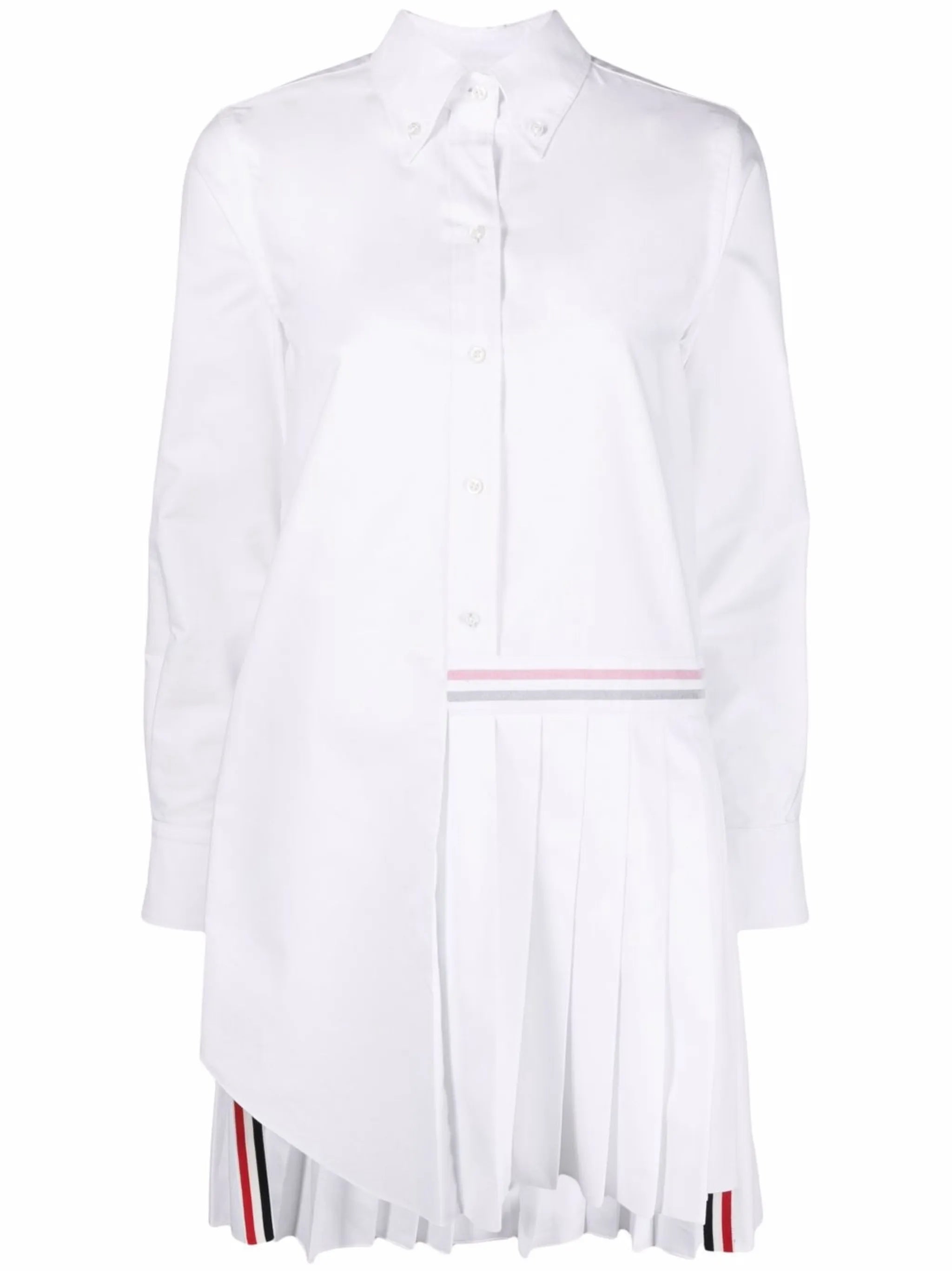 RWB-stripe pleated shirt dress