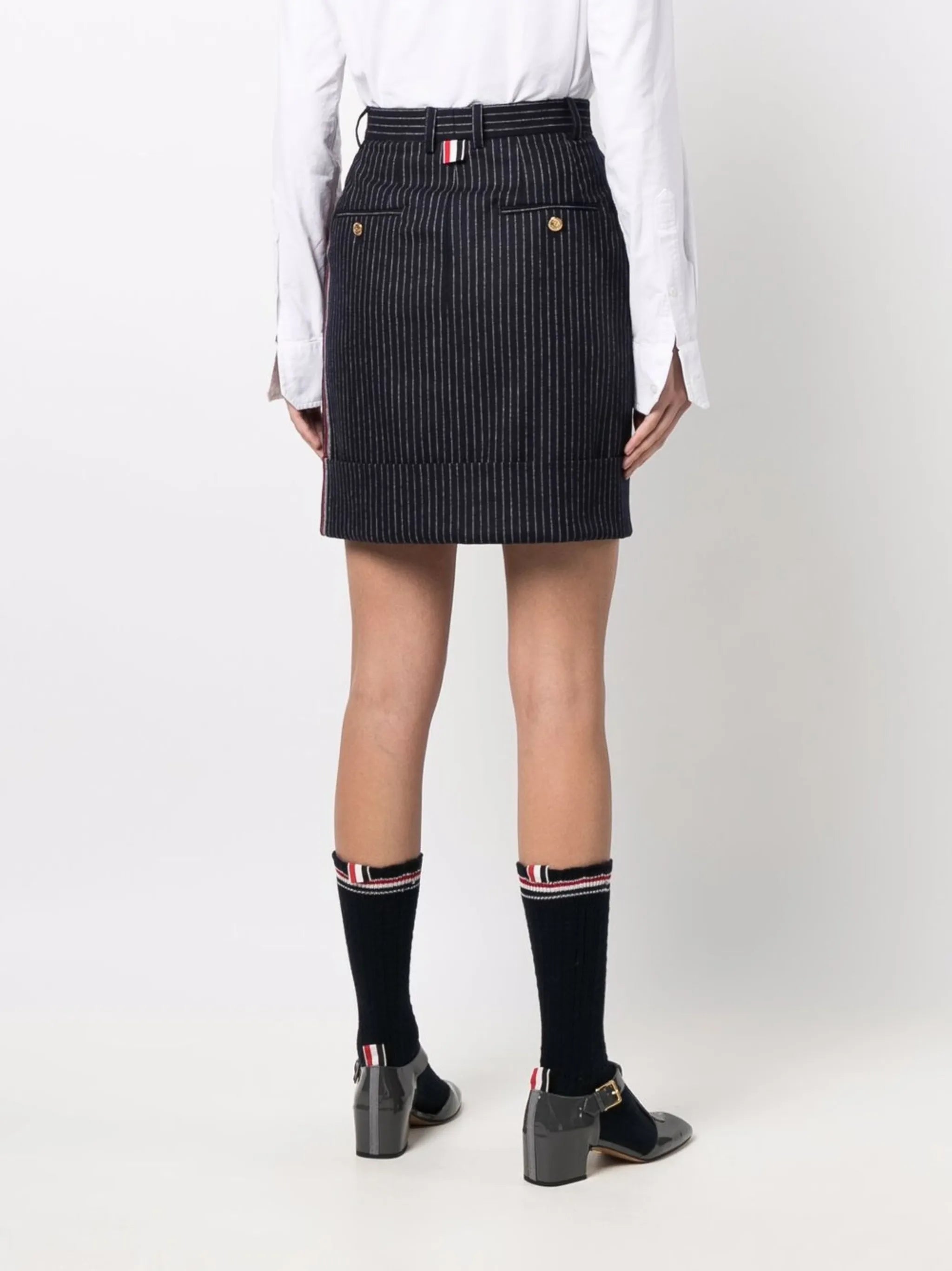 pinstripe flannel mini skirt