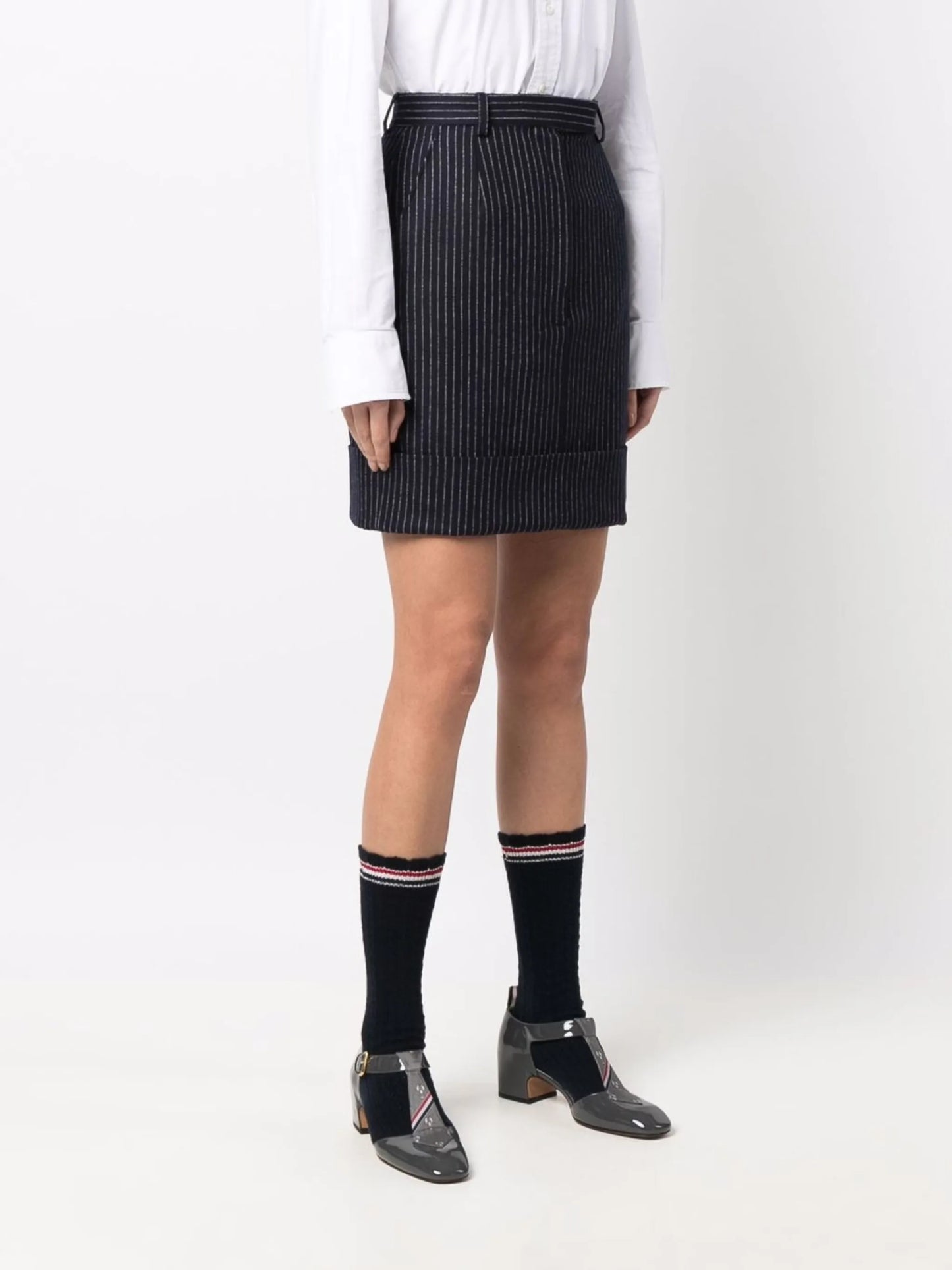 pinstripe flannel mini skirt
