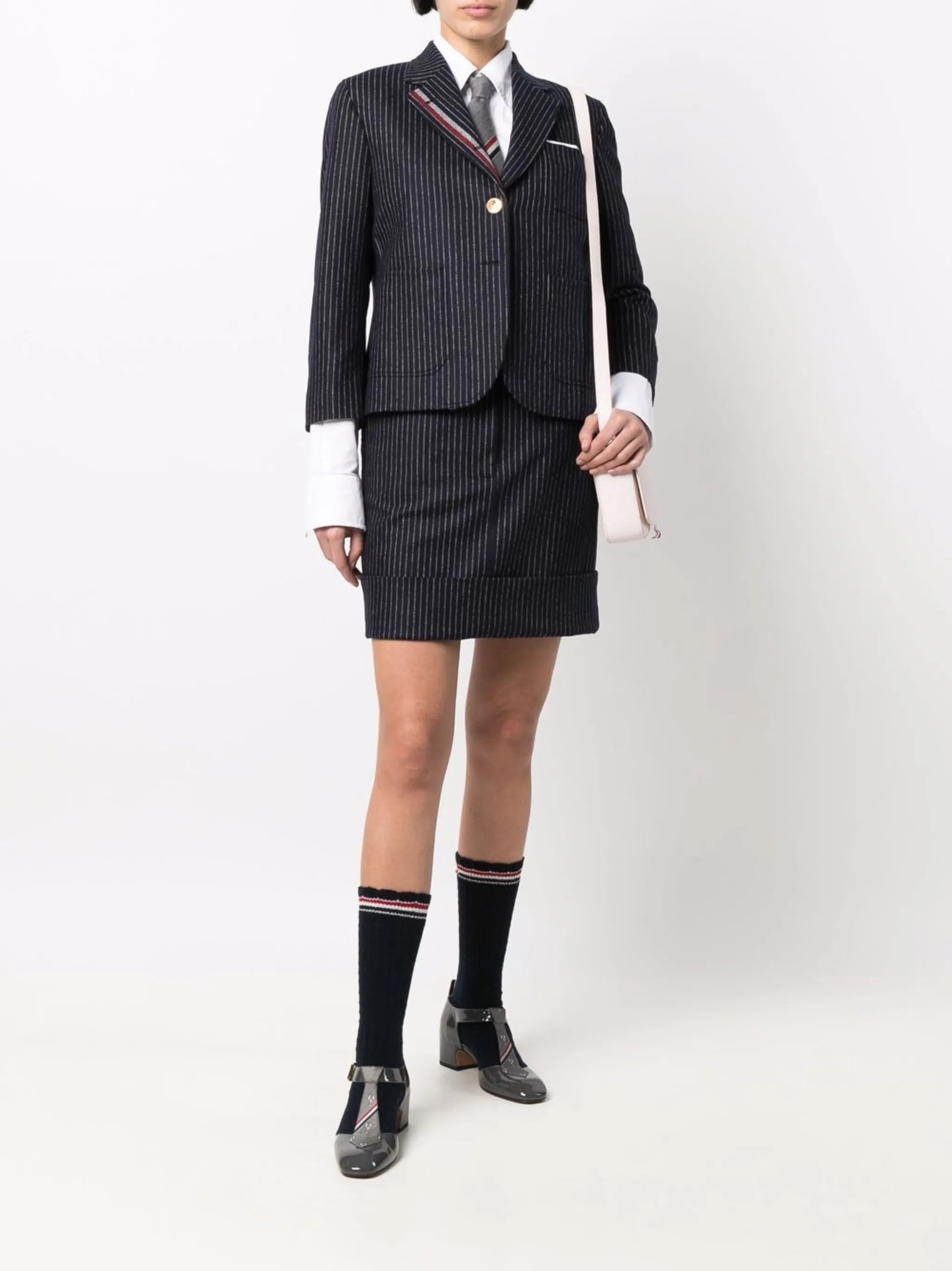 pinstripe flannel mini skirt