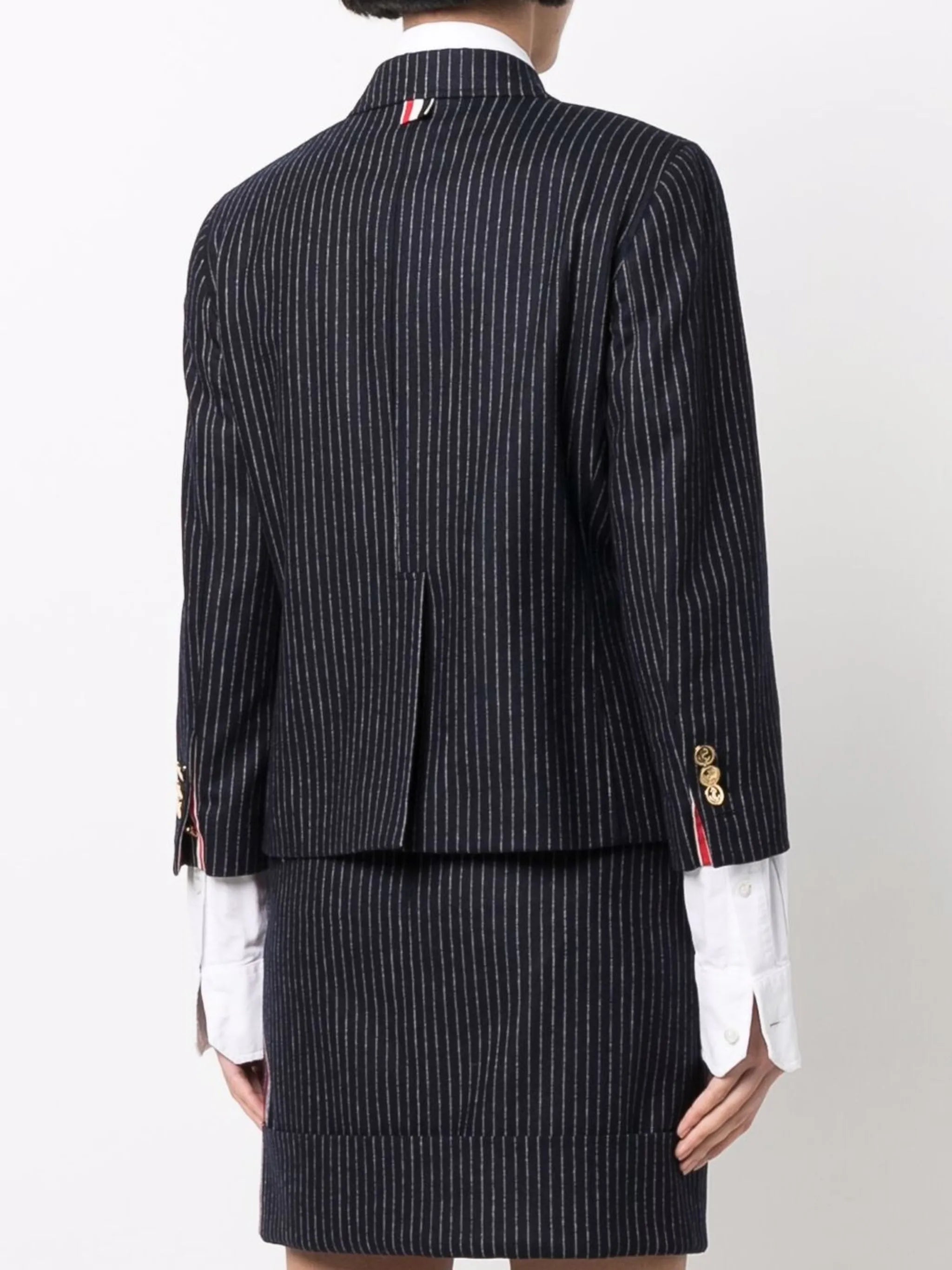 cropped pinstriped blazer