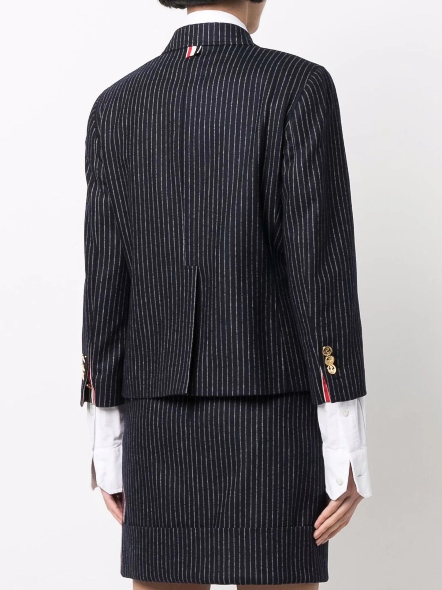cropped pinstriped blazer