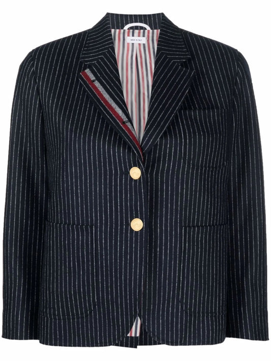 cropped pinstriped blazer