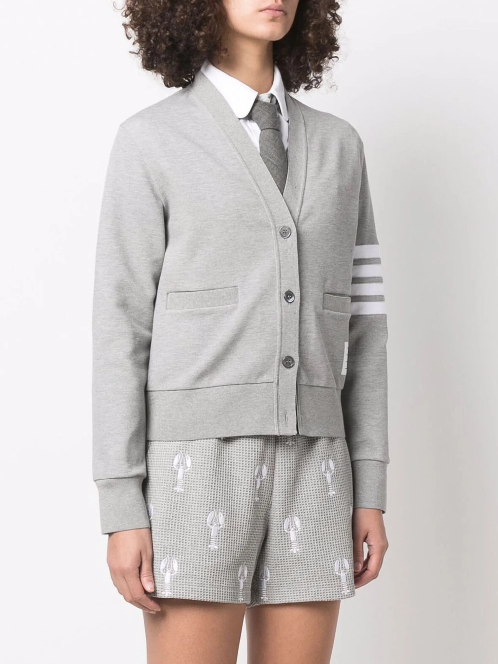 4-Bar stripe cardigan