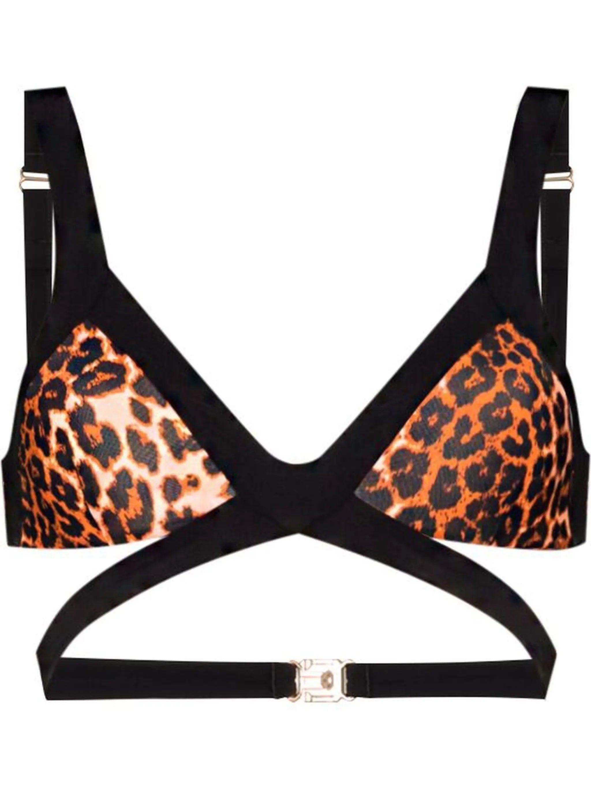 Mazzy leopard-print triangle bikini top
