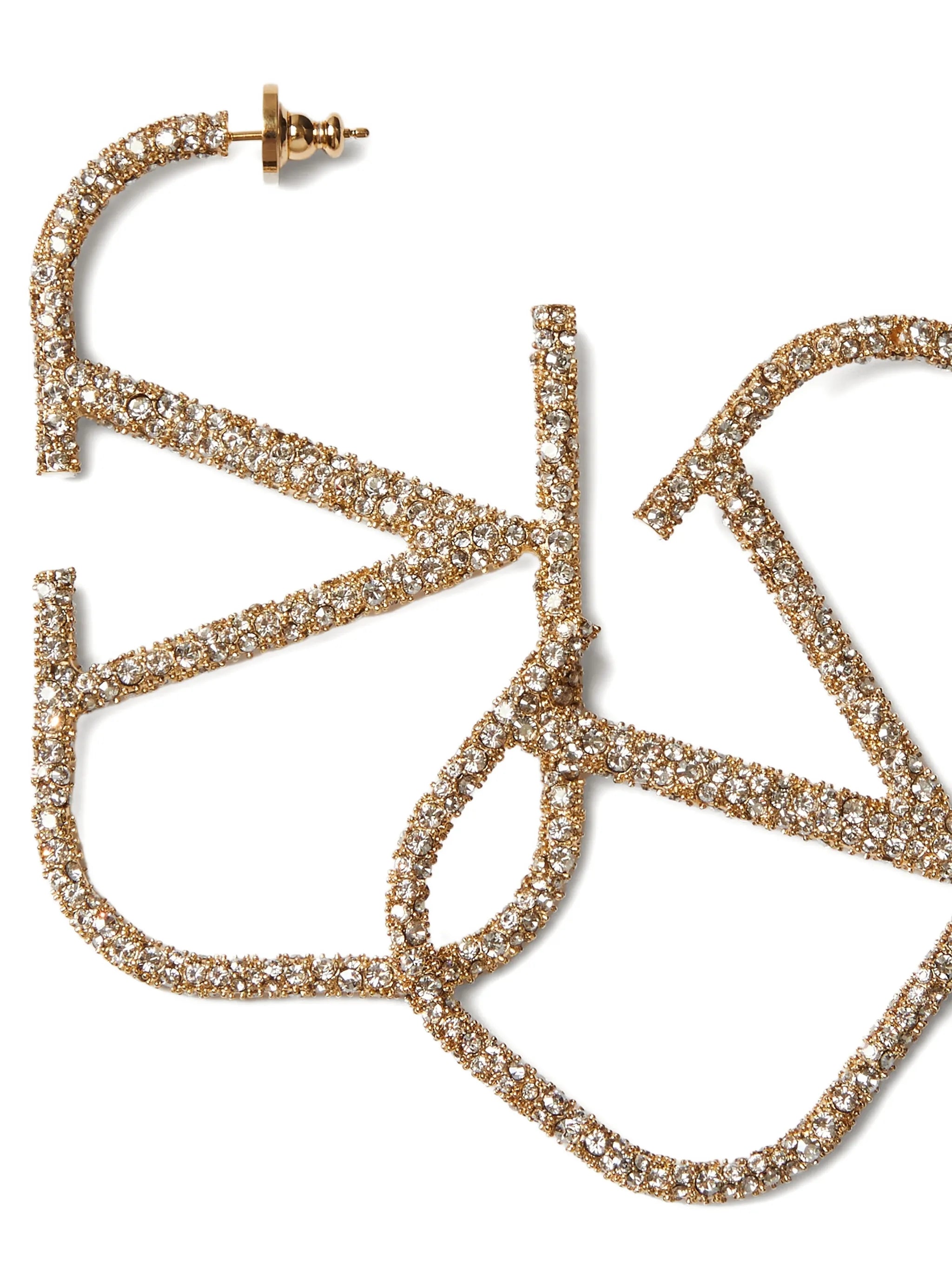 VLogo Signature crystal-embellished earrings