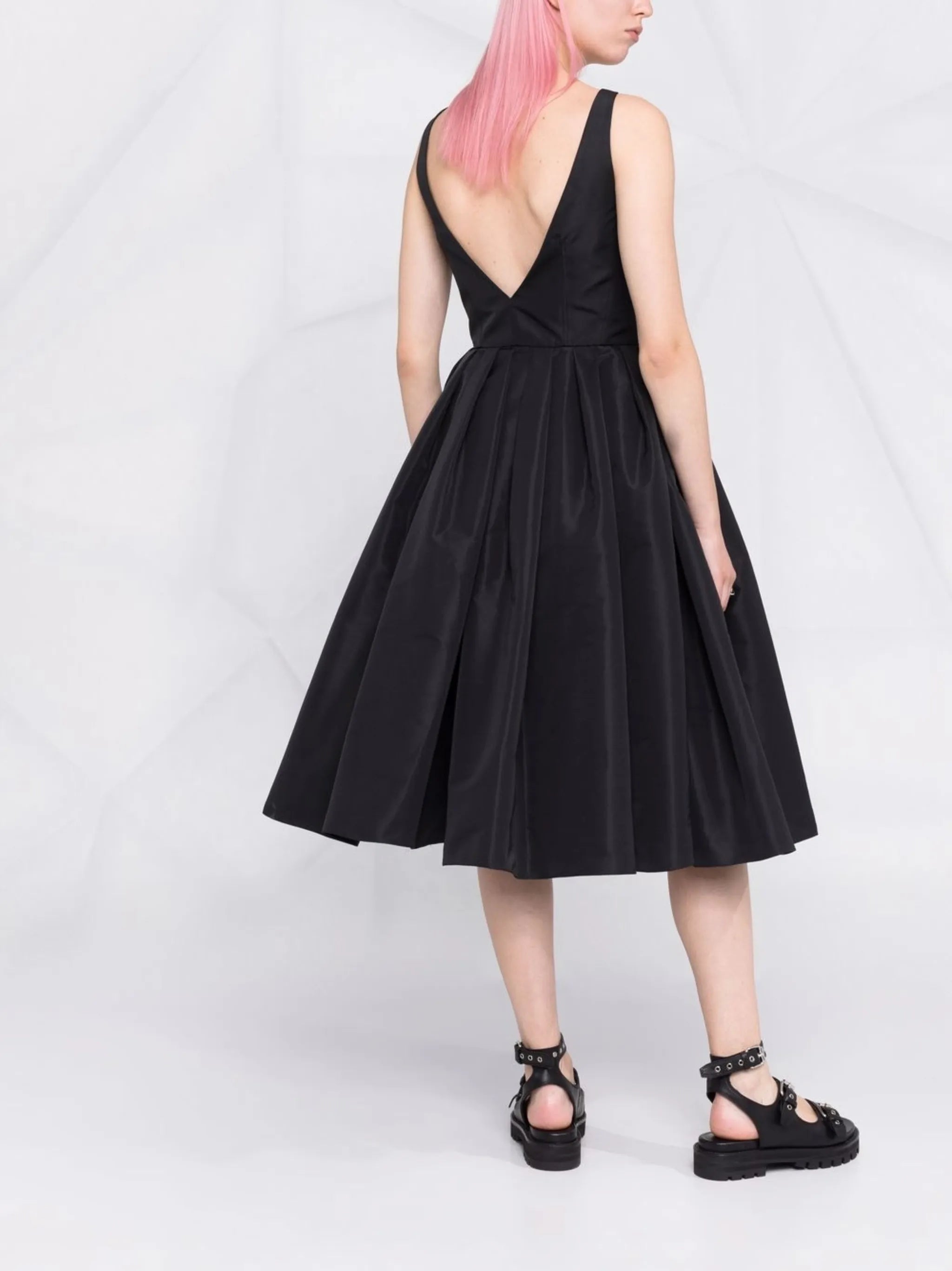 zip-front flared dress