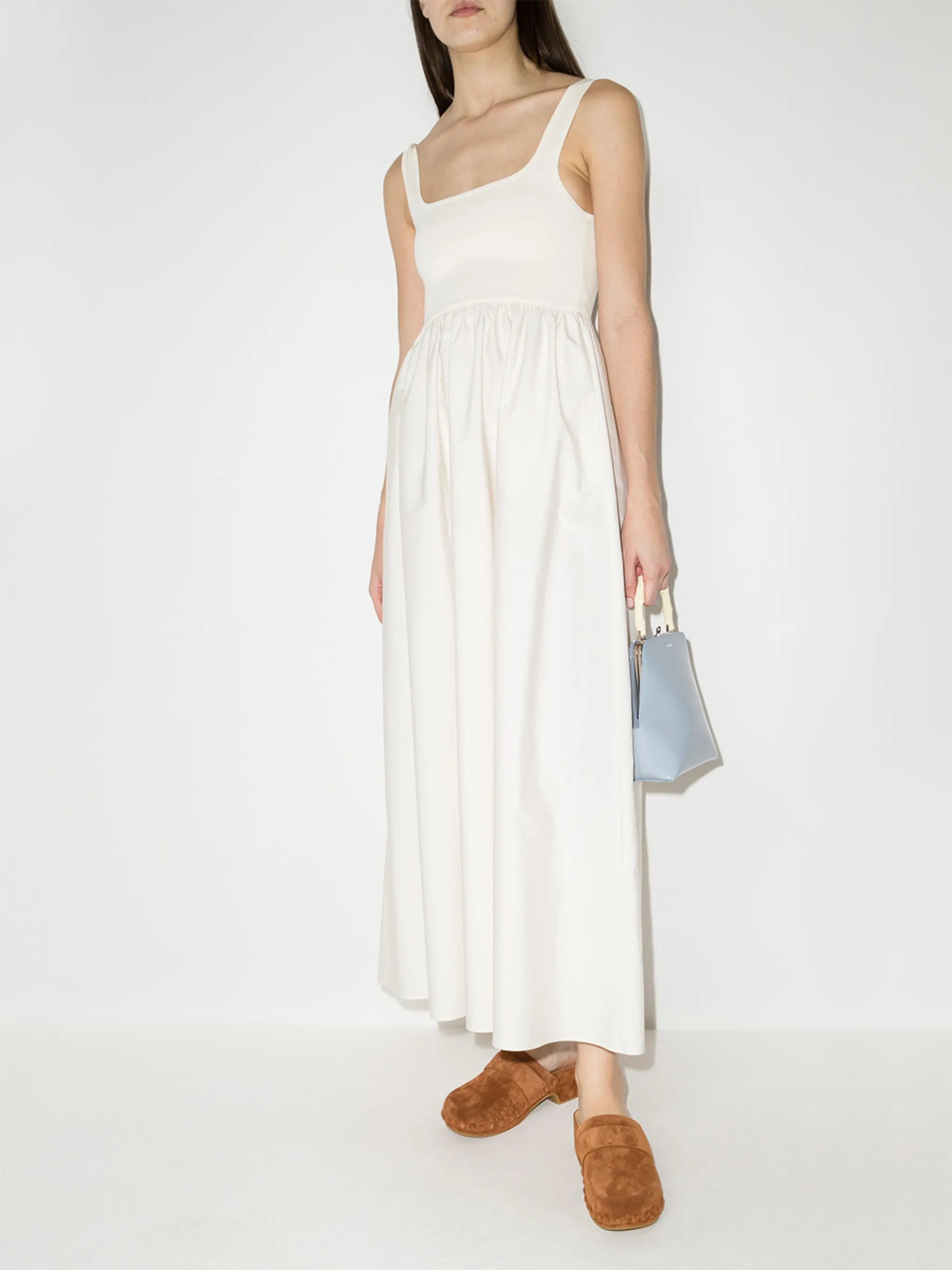 square-neck sleeveless maxi dress