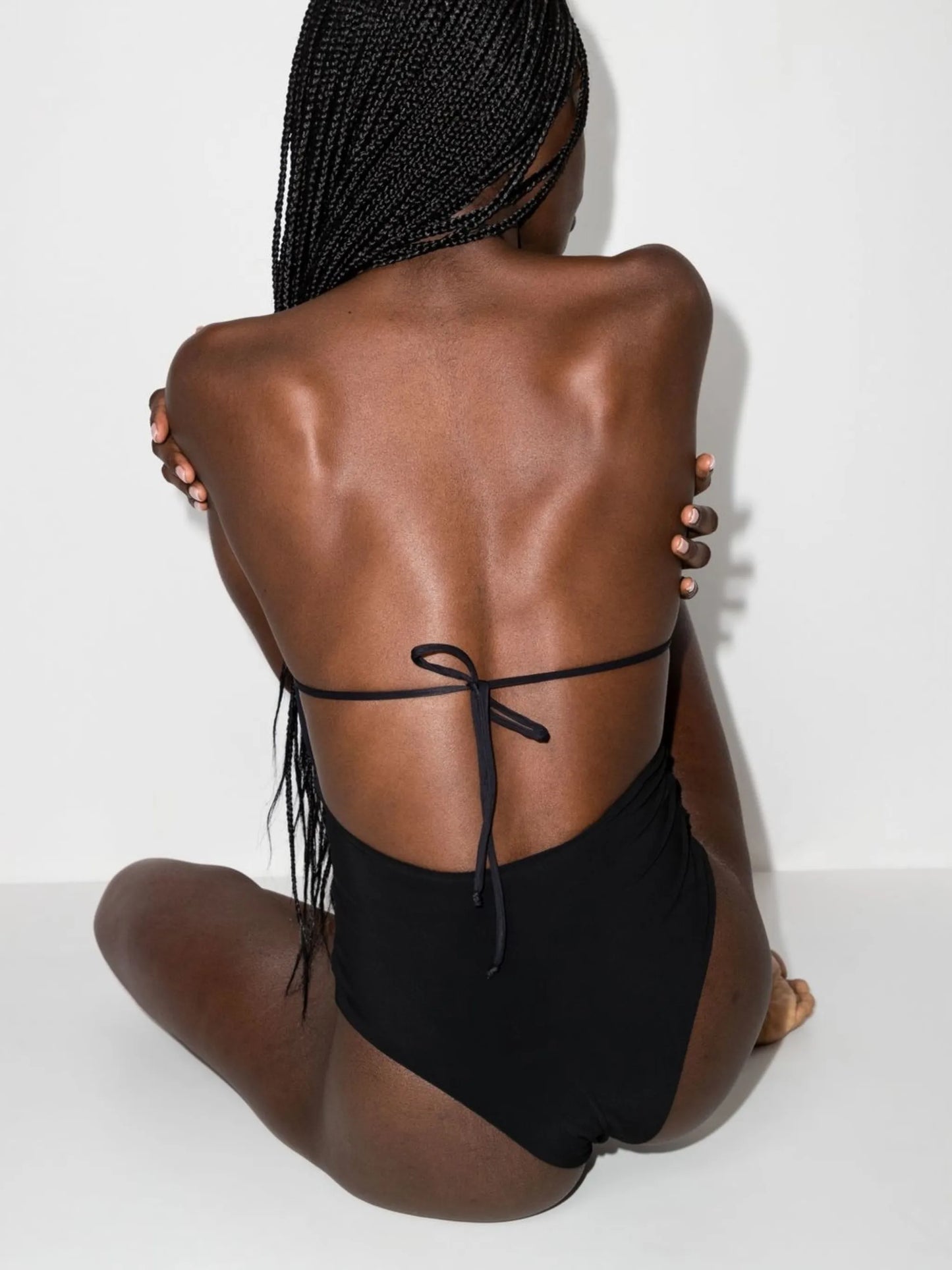 halterneck cut-out swimsuit