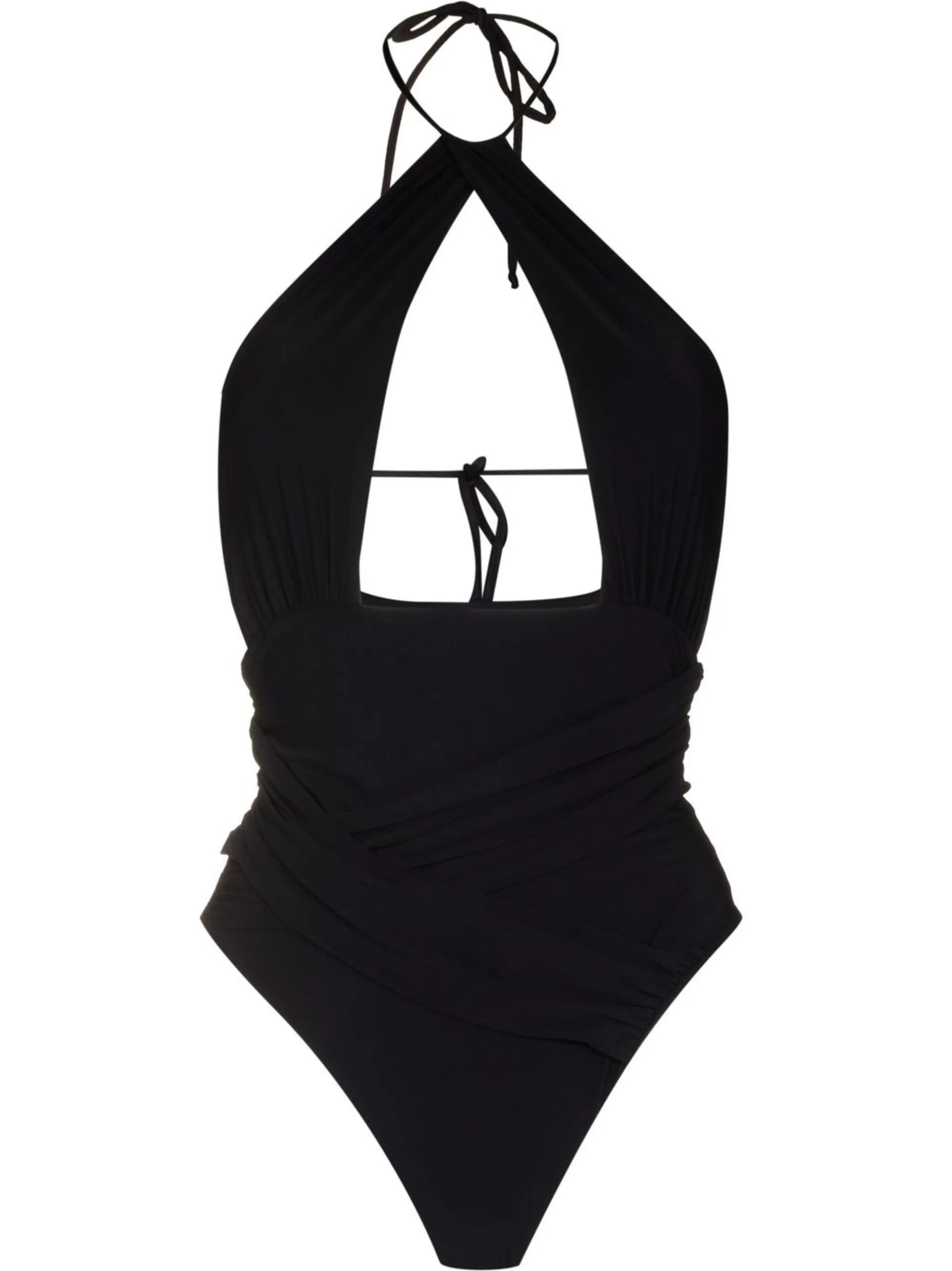 halterneck cut-out swimsuit