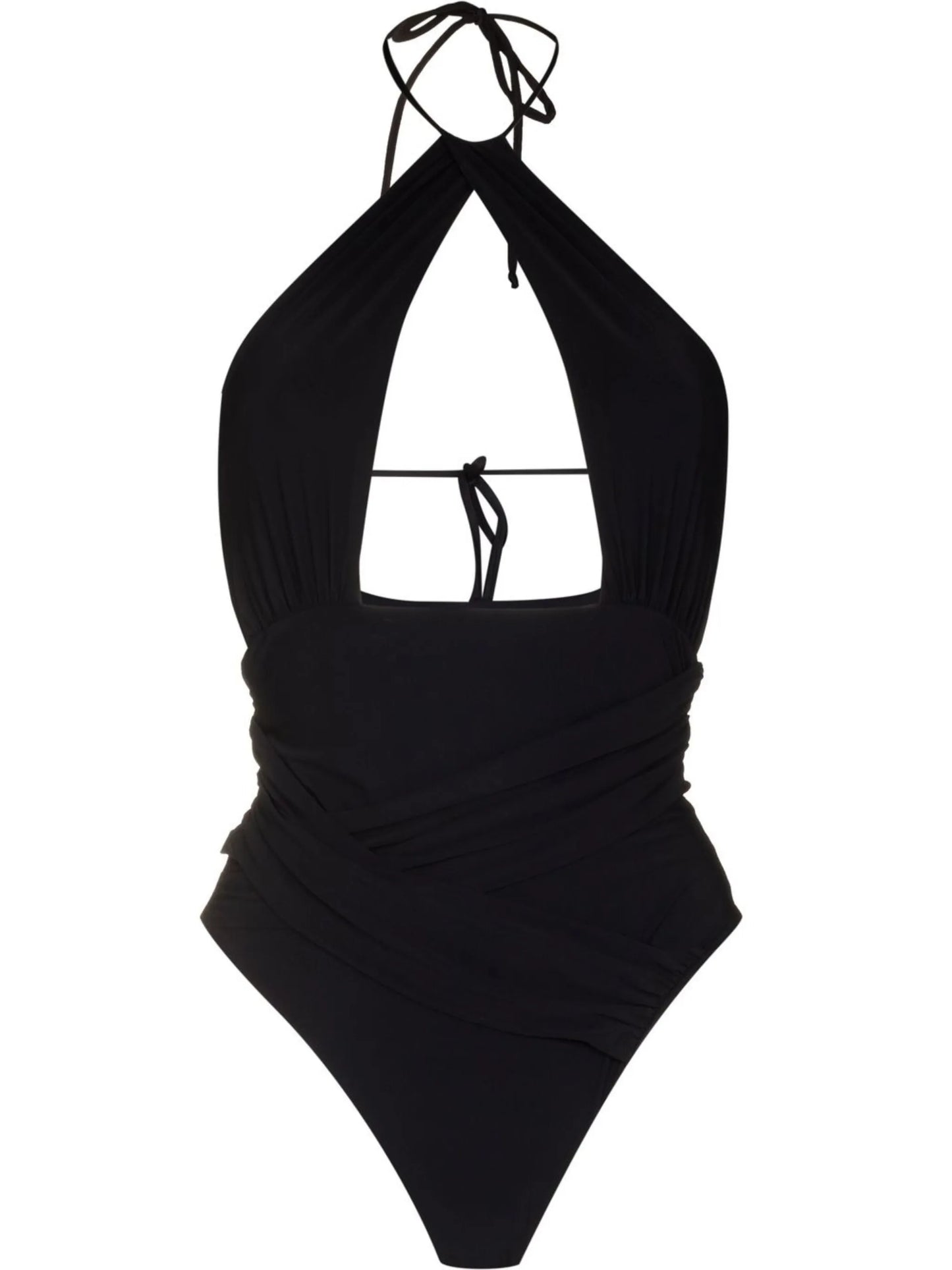 halterneck cut-out swimsuit